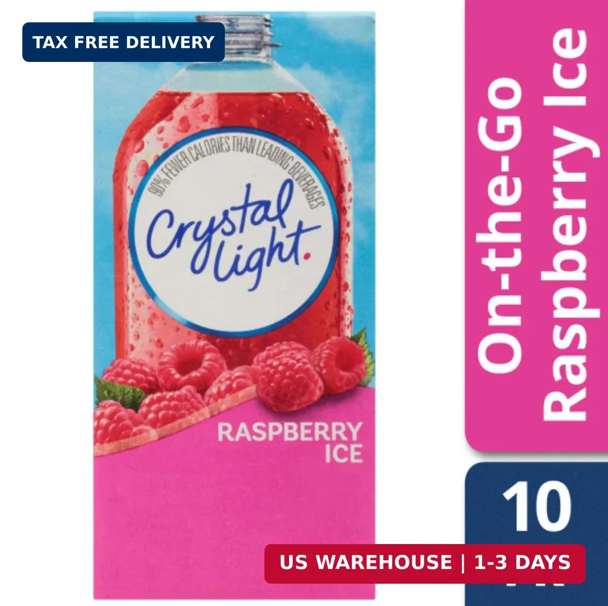 Crystal Light Sugar-Free Raspberry Ice Drink Mix (10 On-the-Go Packets)
