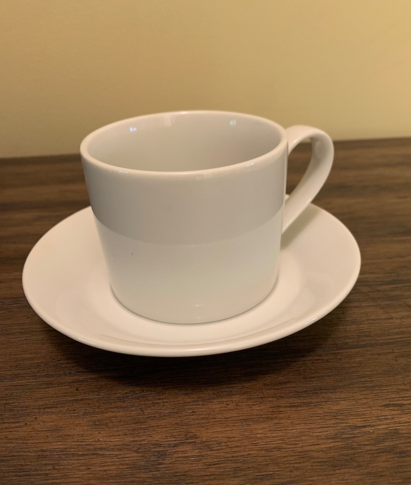 Trend Pacific Basic V All White 2 1/2″ Cup & Saucer Set Porcelain Japan Vintage