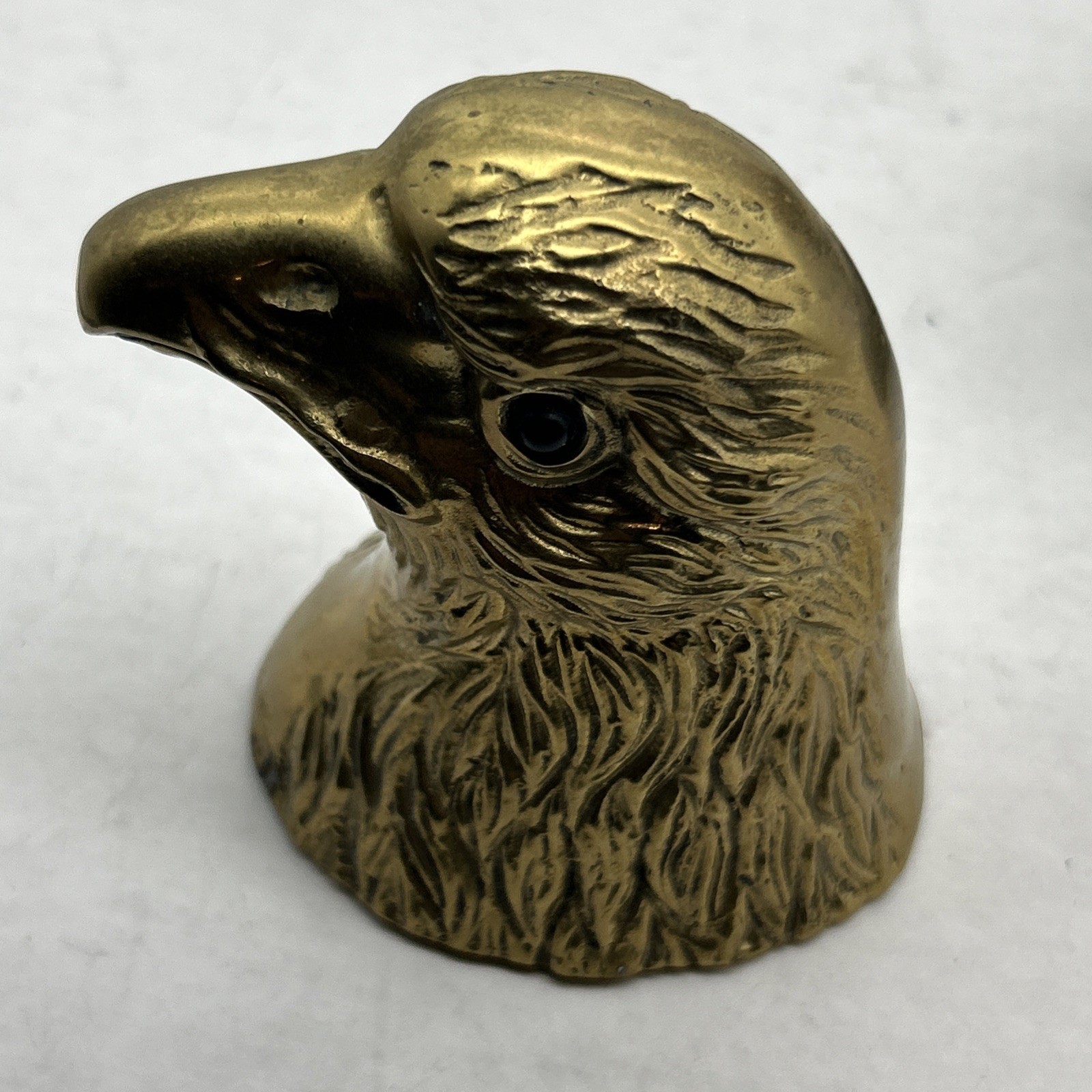 Vintage Solid Brass Whale on Marble Stand and American Eagle Nice Patina – 7″