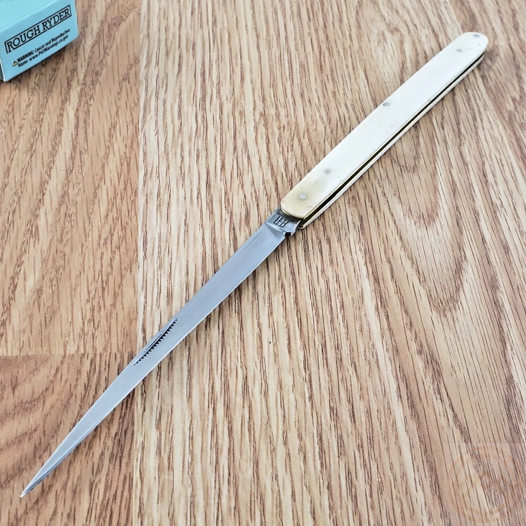 Rough Ryder Melon Tester Folding Knife 4.5″ Stainless Blade White Bone Handle