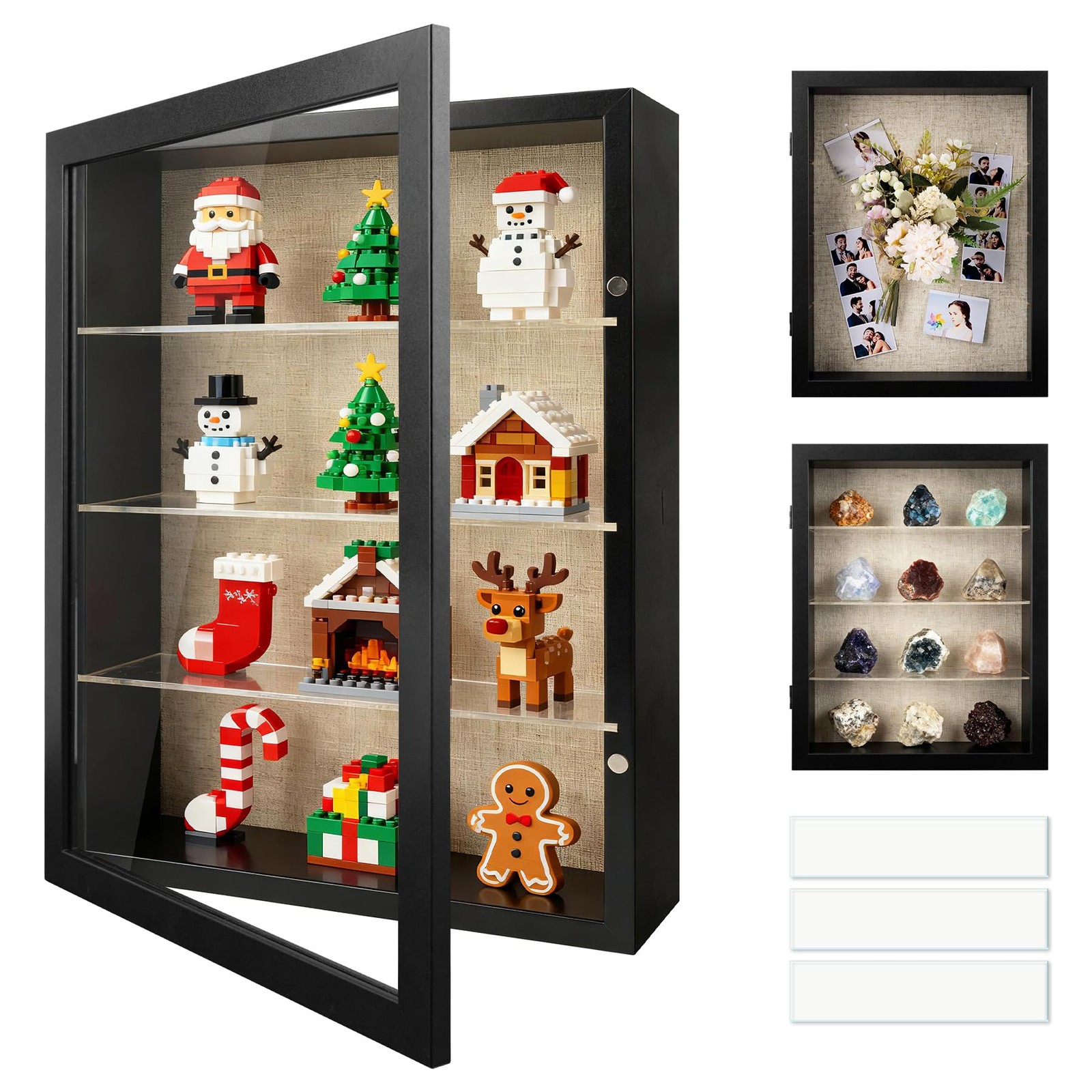 11×14 Black Shadow Box Picture Frame Glass Front 2 In Deep Memory Display Photo
