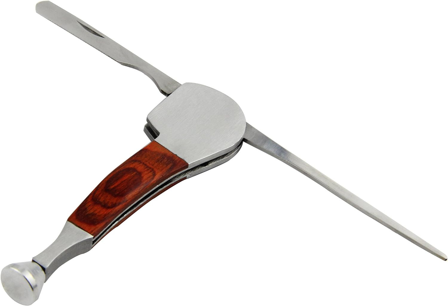 3 in 1 Stainless Steel and Rosewood Tobacco/Smoking Pipe Scraper Nozzle Cleaner
