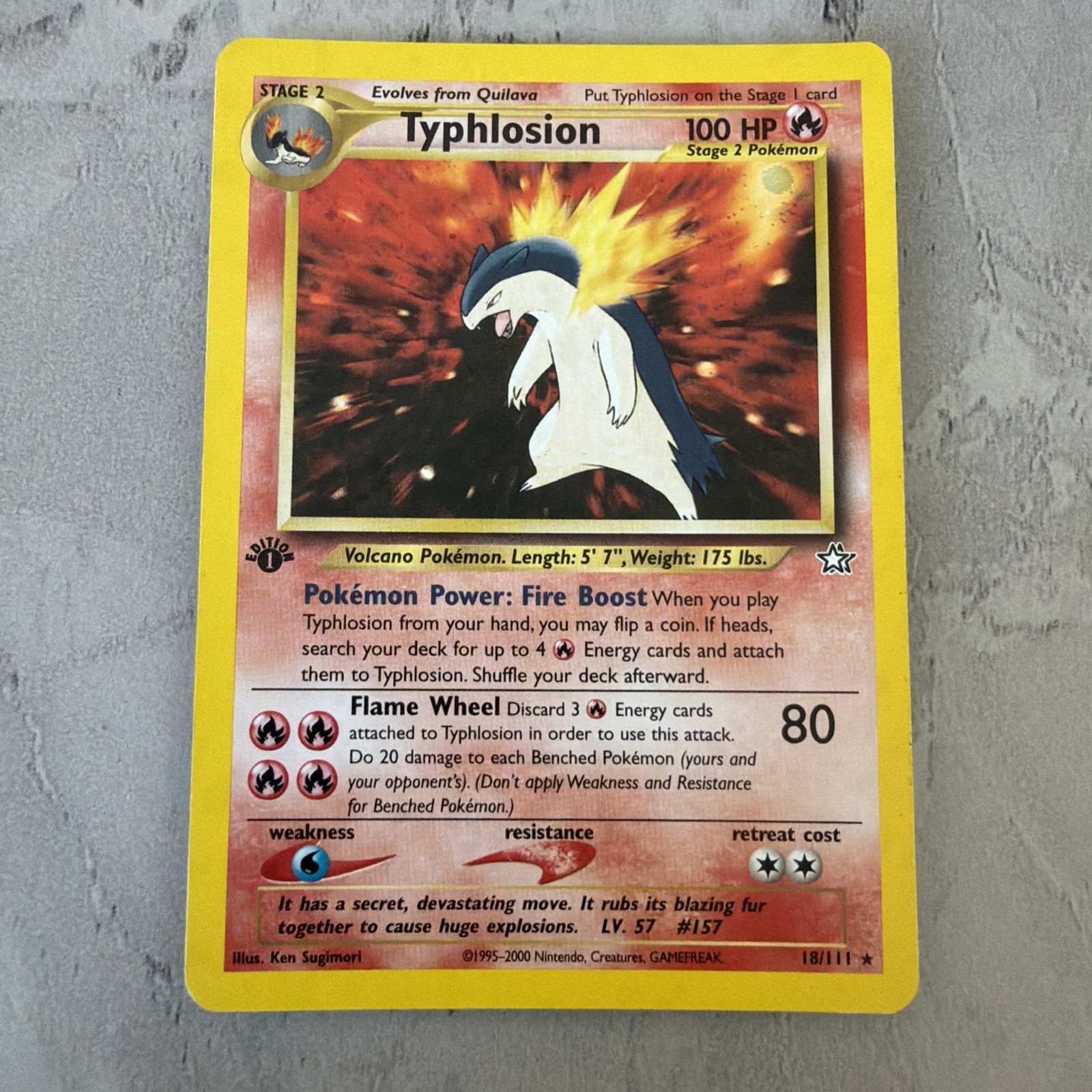 Pokemon TCG 1st Edition Typhlosion 18/111 Neo Genesis Holo
