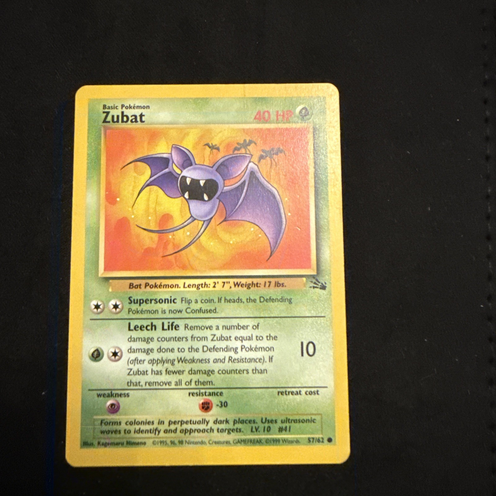 Pokémon TCG Zubat Fossil Set 57/62 LP