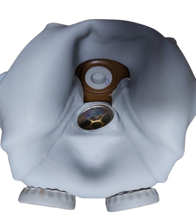 Rubber mask gray color from a warehouse of the Soviet period