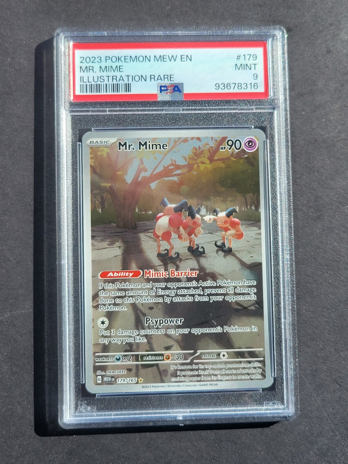 PSA 9 MR. MIME 179/165 – S&V 151 MEW EN ILLUSTRATION RARE ENGLISH – MINT