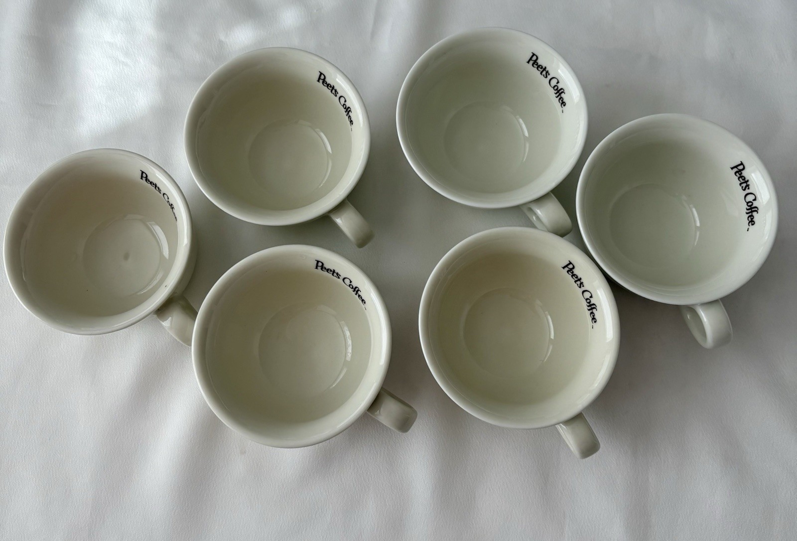 Peet’s Coffee Ceramic Mug Collectible Espresso Coffee Cup Made in Italy Set Of 6