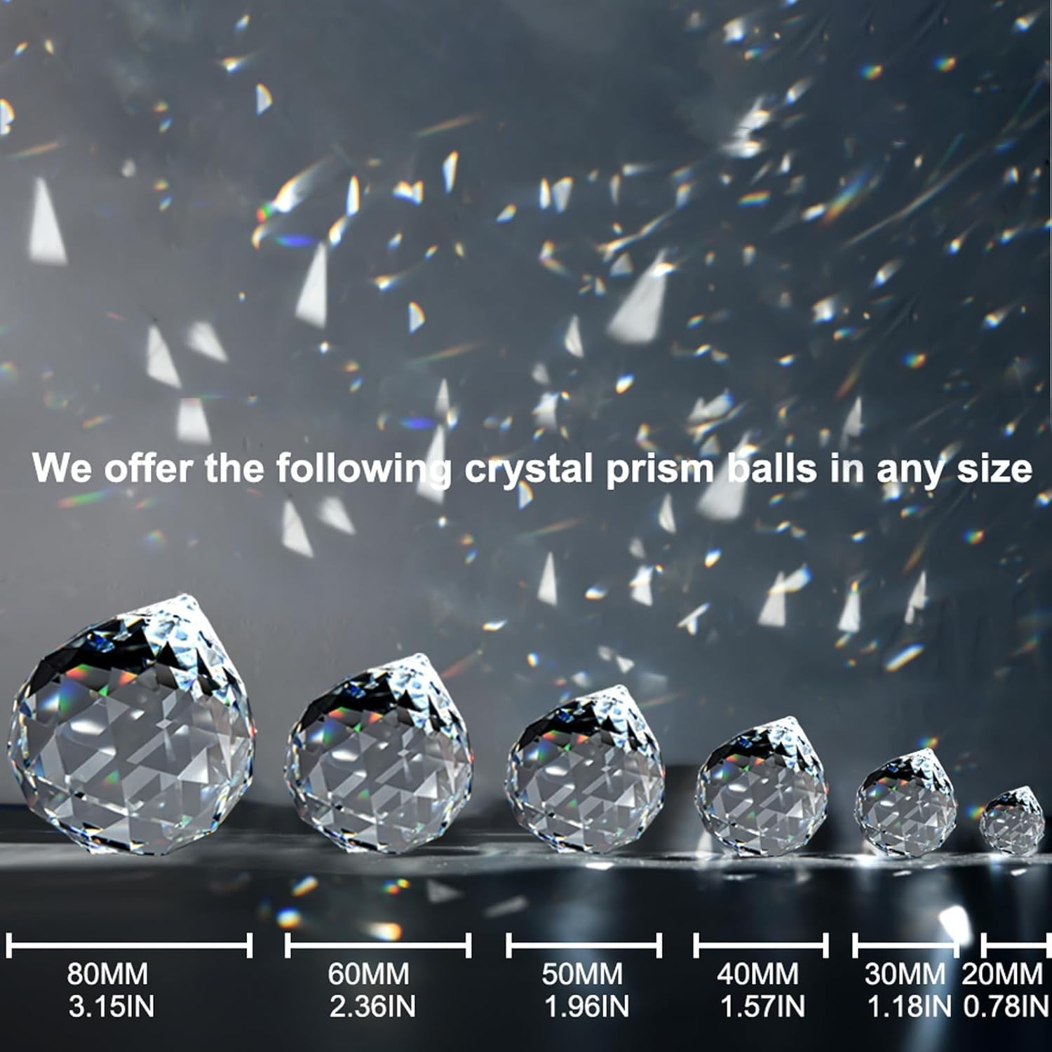 60mm Hanging Crystal Ball – Transform Your Space with Rainbows and Light
