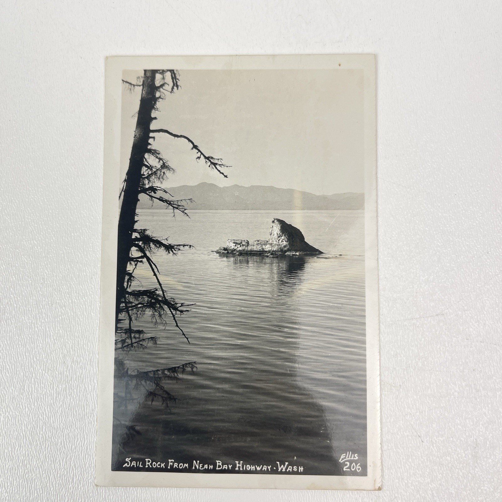 RPPC Washington Sail Rock from Neah Bay Highway King County Real Photo Postcard