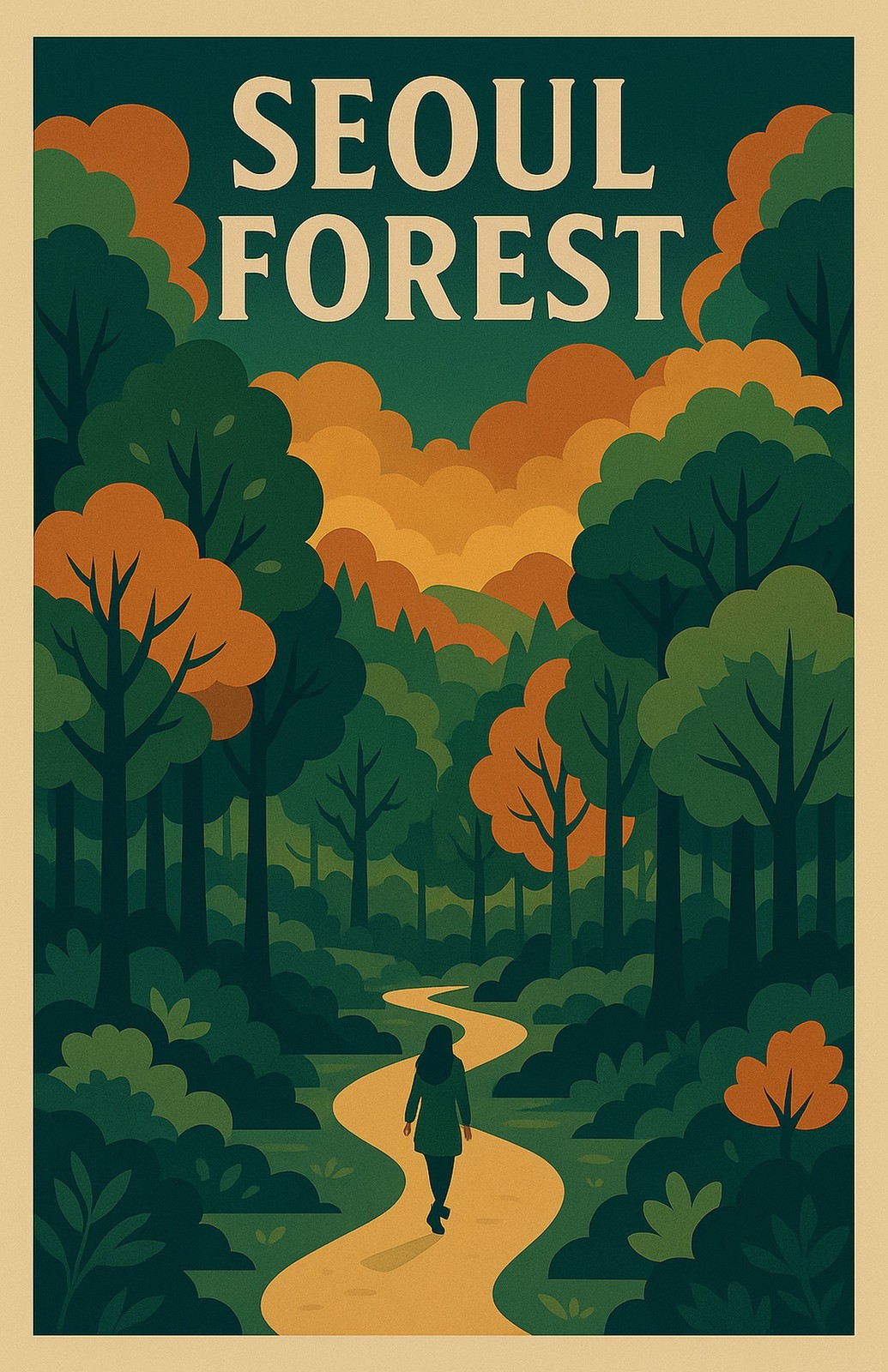 Seoul Forest Travel Poster Print Wall Art Home Decor