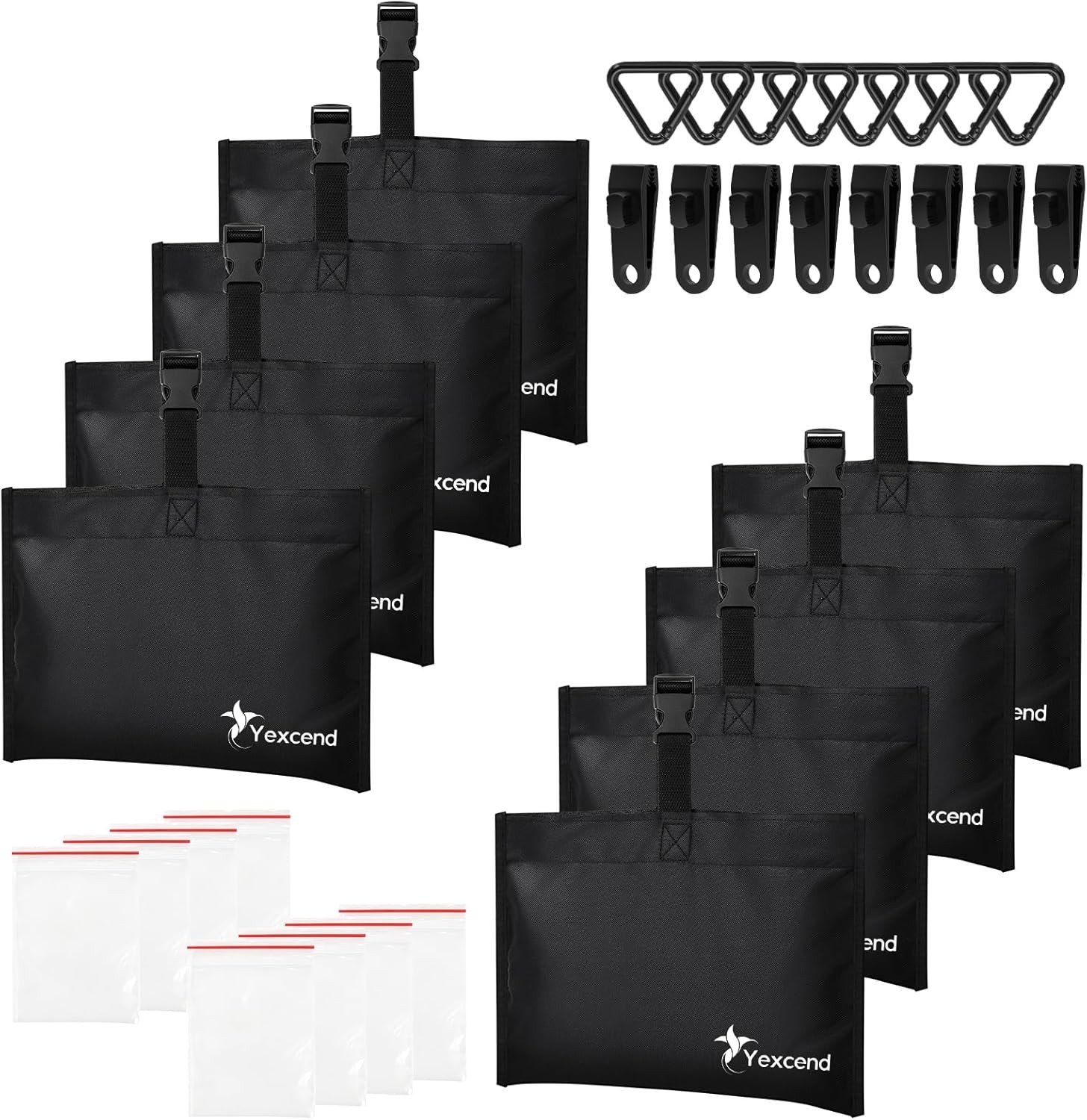 8 Packs Boat Cover Sand Bag Mooring Kit, 600D Marine Grade Polyester Canvas with