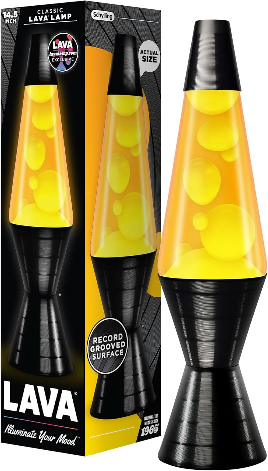 ® Lamp – 14.5” Vinyl Record Grooved Base – the Original Motion Light – Yellow W