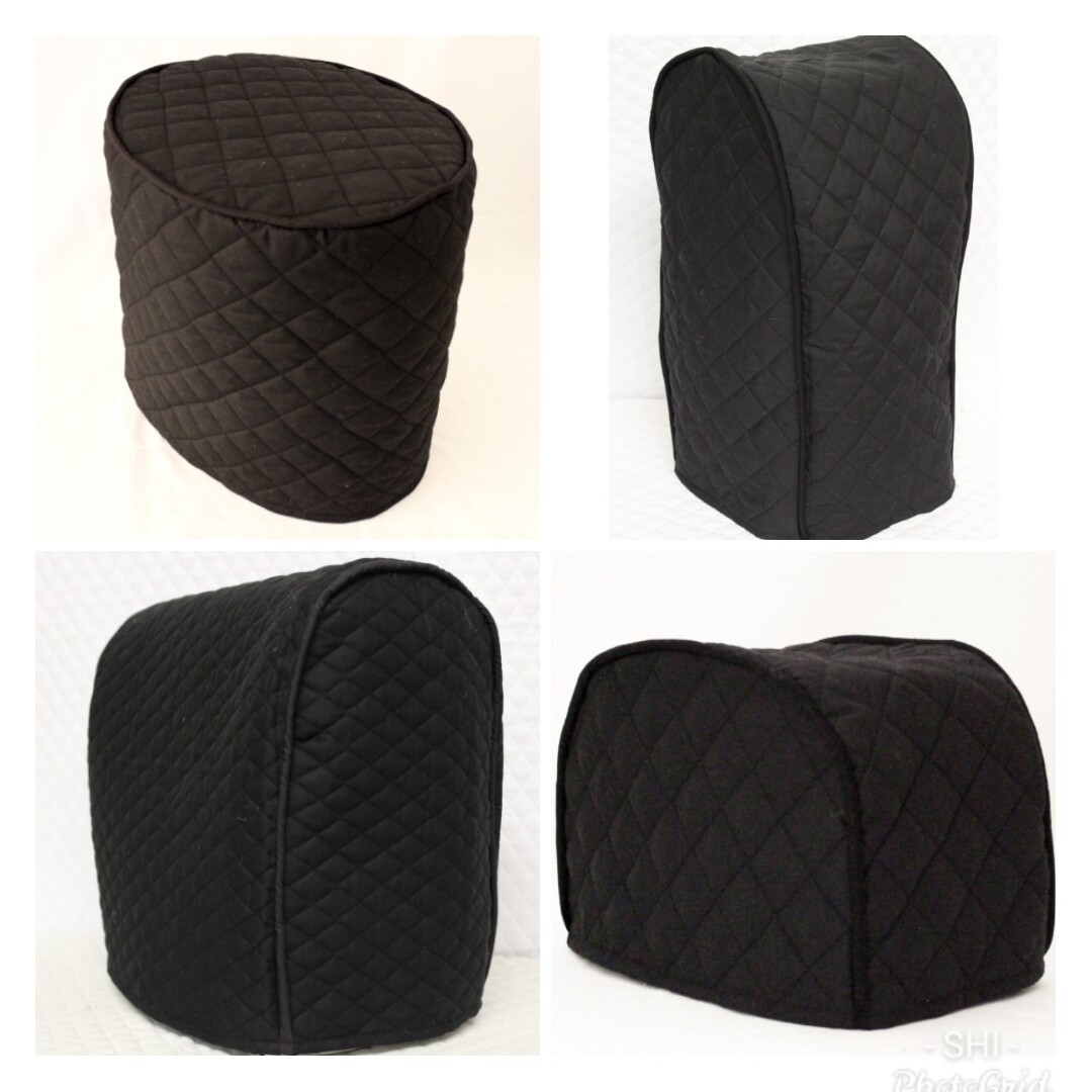 Black Quilted Double Faced Cotton Appliance Cover