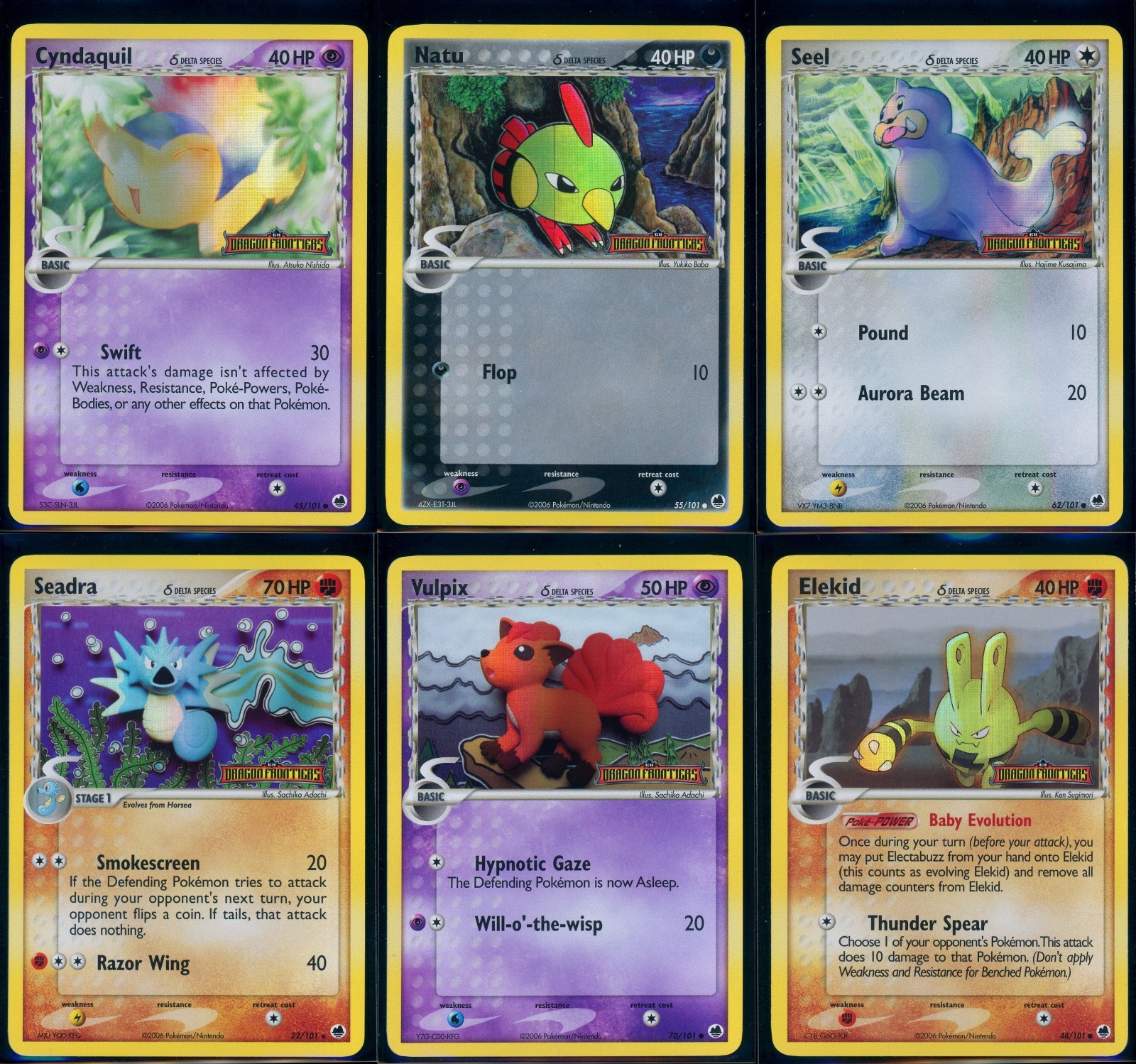 Pokemon EX DRAGON FRONTIERS – 6 Reverse Holo Cards – ENG – Near Mint to Mint