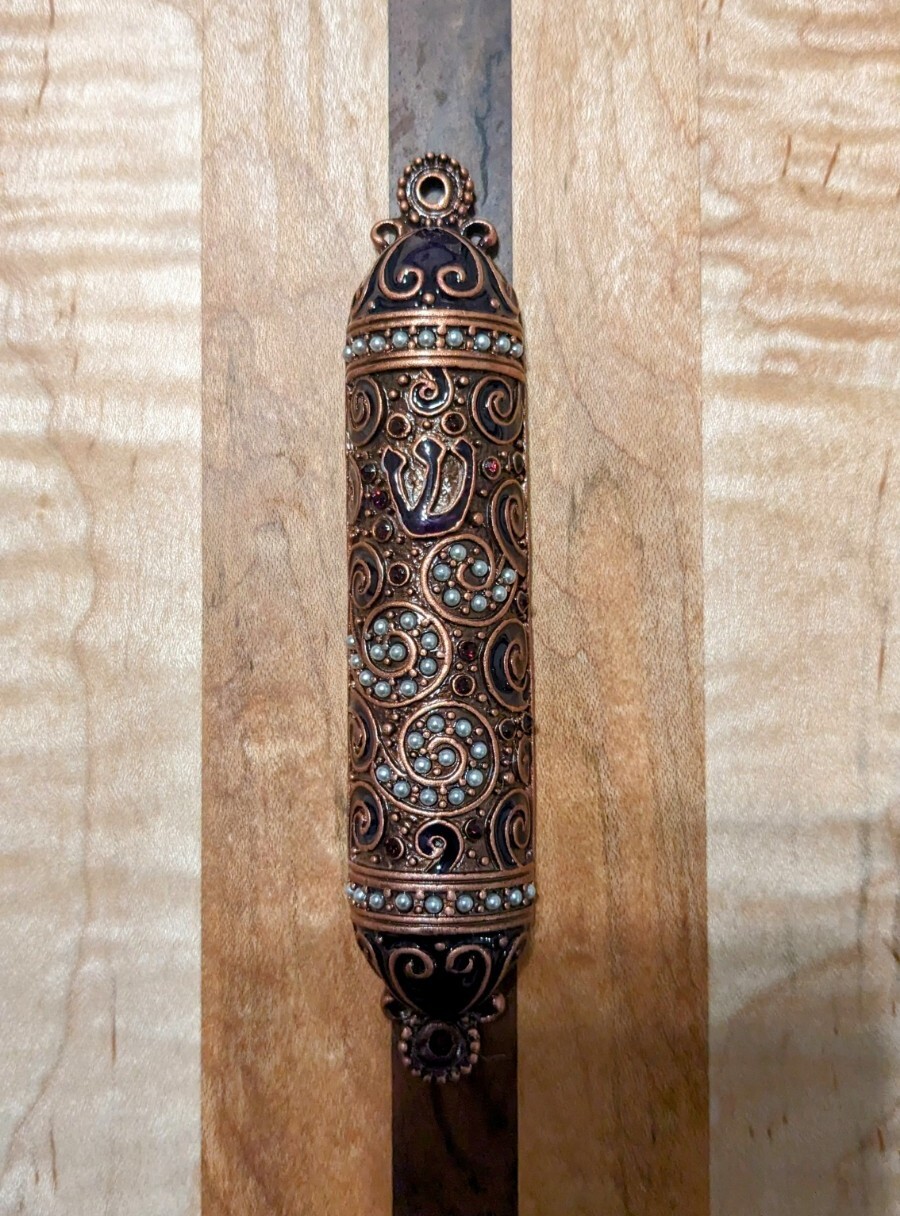 5″ Metal Mezuzah Hand Made Israeli ROYAL PURPLE Style