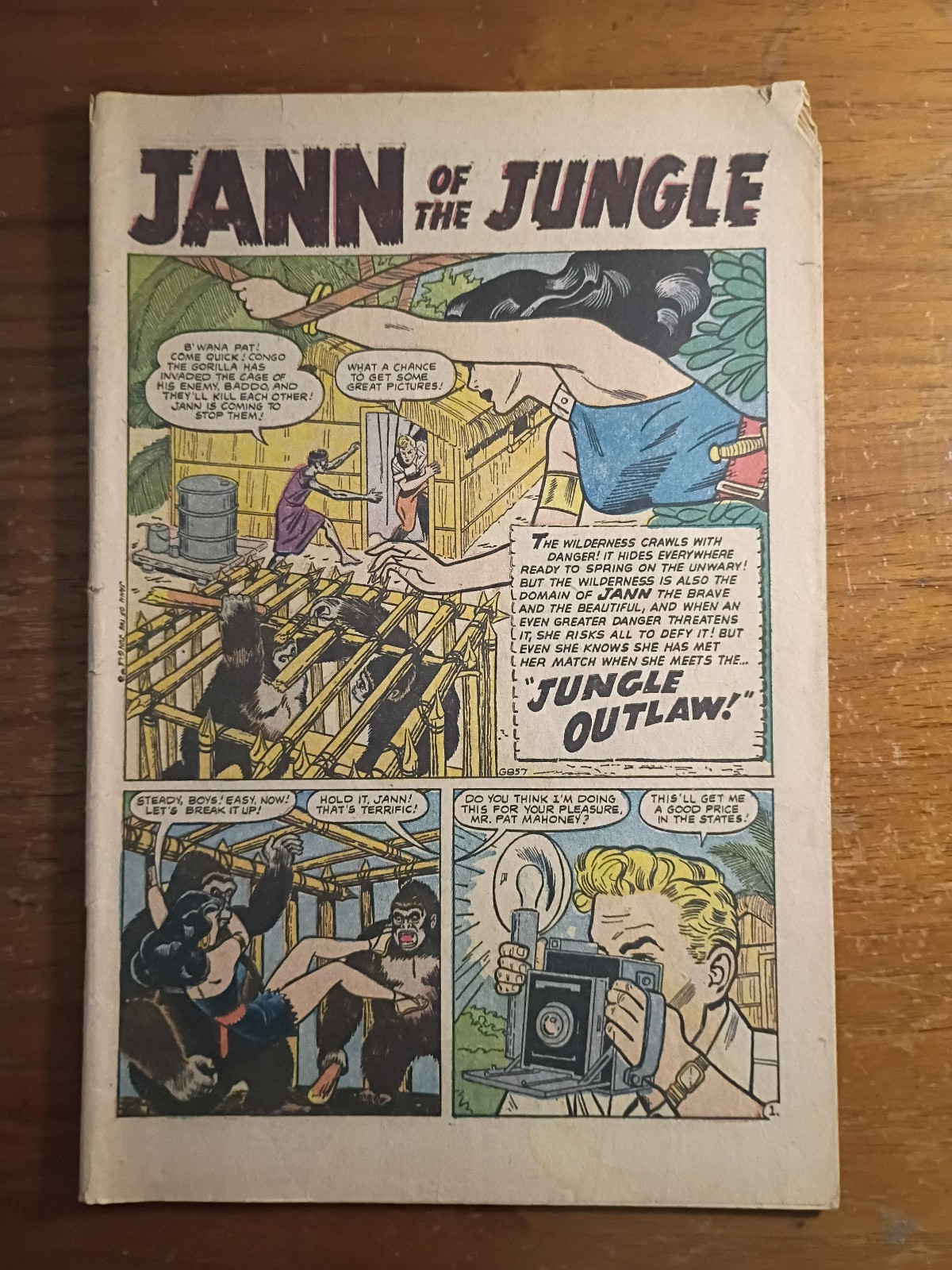 JANN OF THE JUNGLE # 8 ATLAS COMICS 1955 COVERLESS
