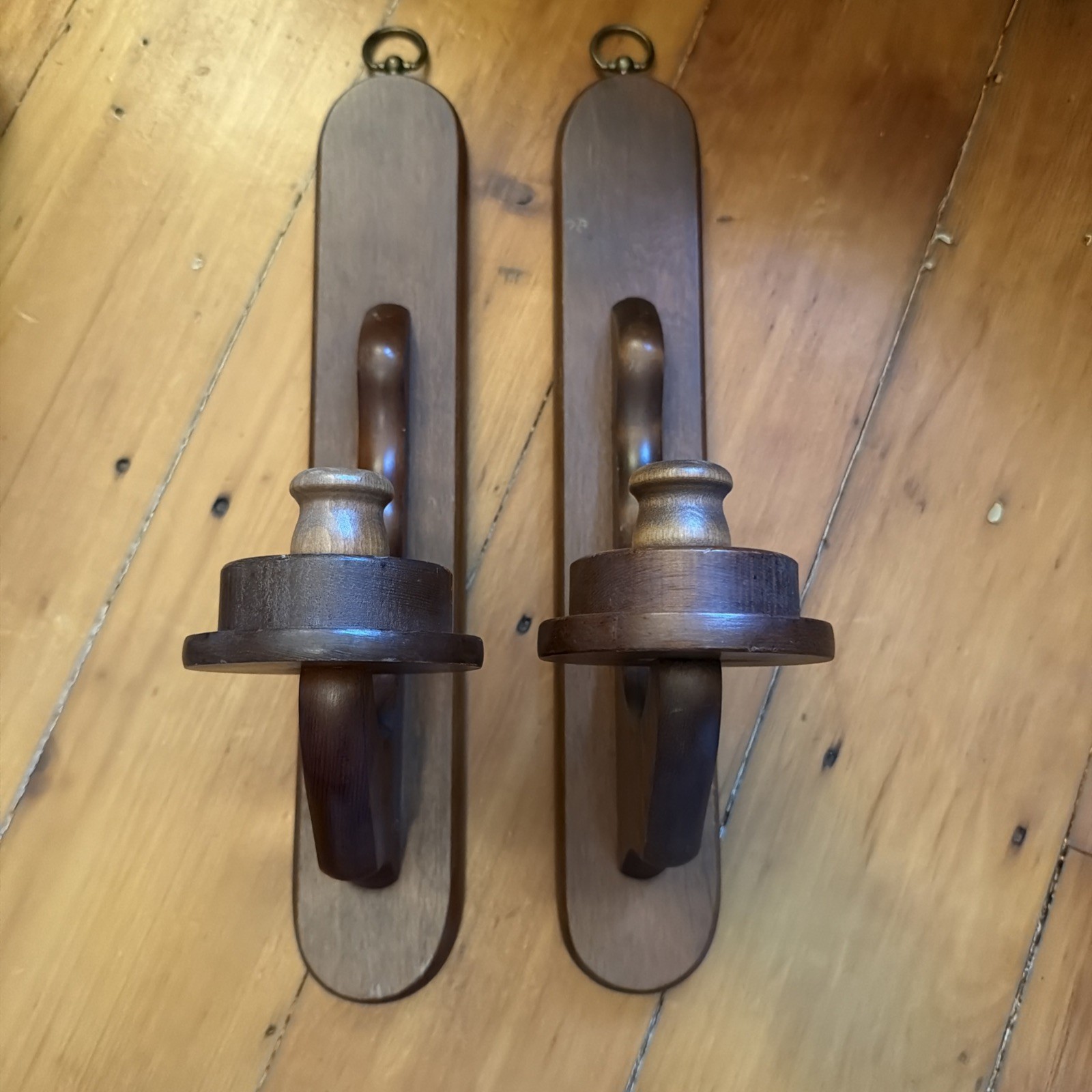 VTG Cornwall Wood Product Wall Sconce Candle Holders Set Of 2 16 Inch