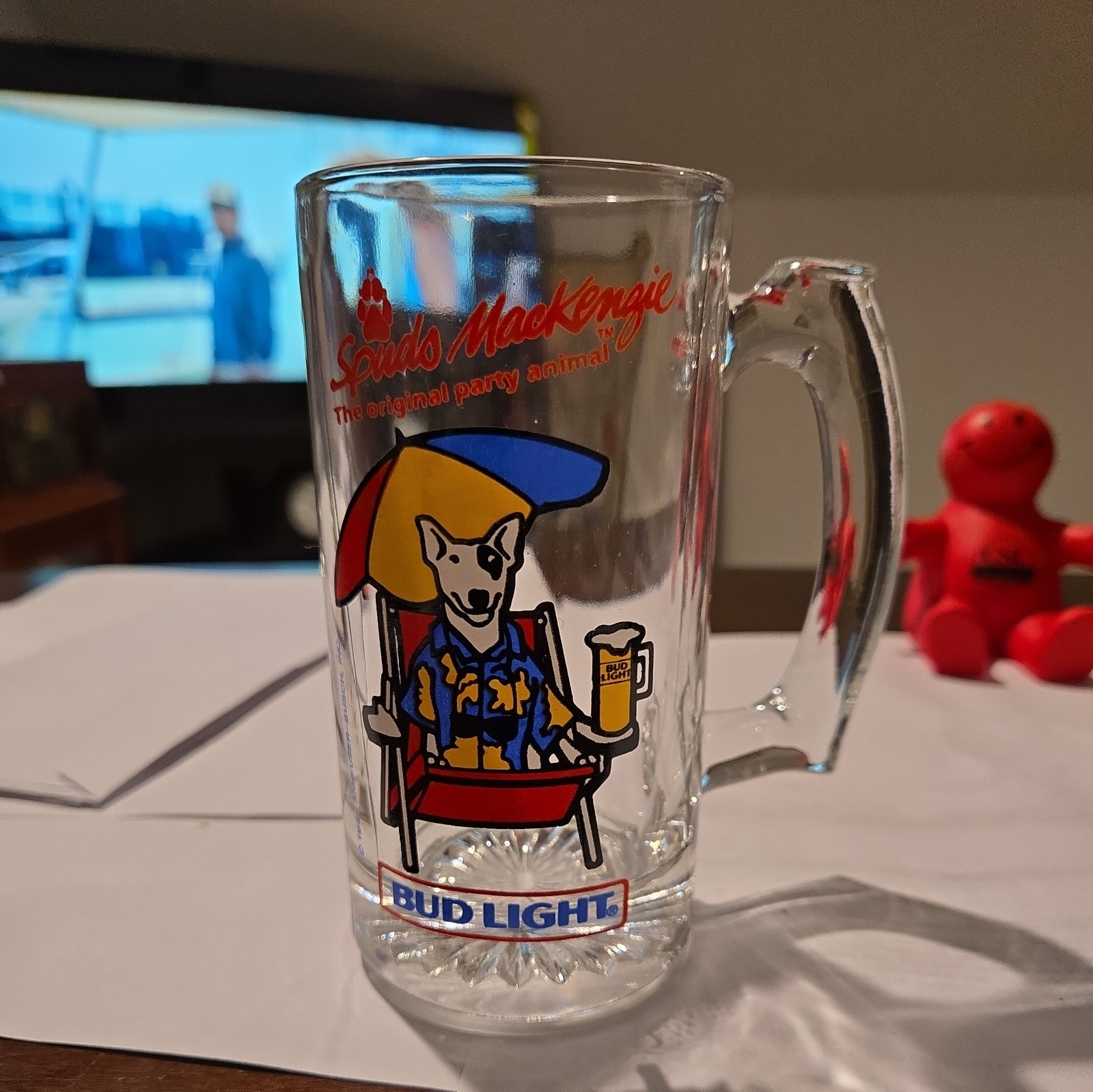 Vintage 1987 Bud Light Spuds Mackenzie Beer Stein Mug