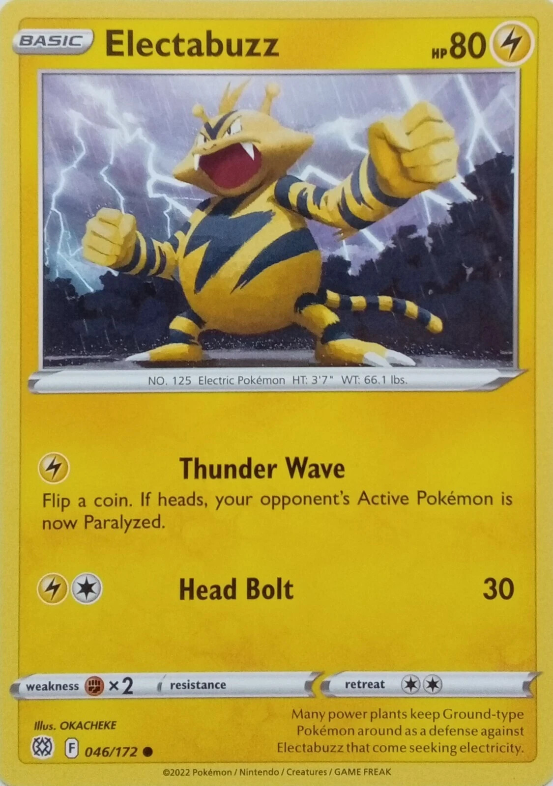 046/172 ELECTABUZZ | COMMON | BRILLIANT STARS POKEMON CARD