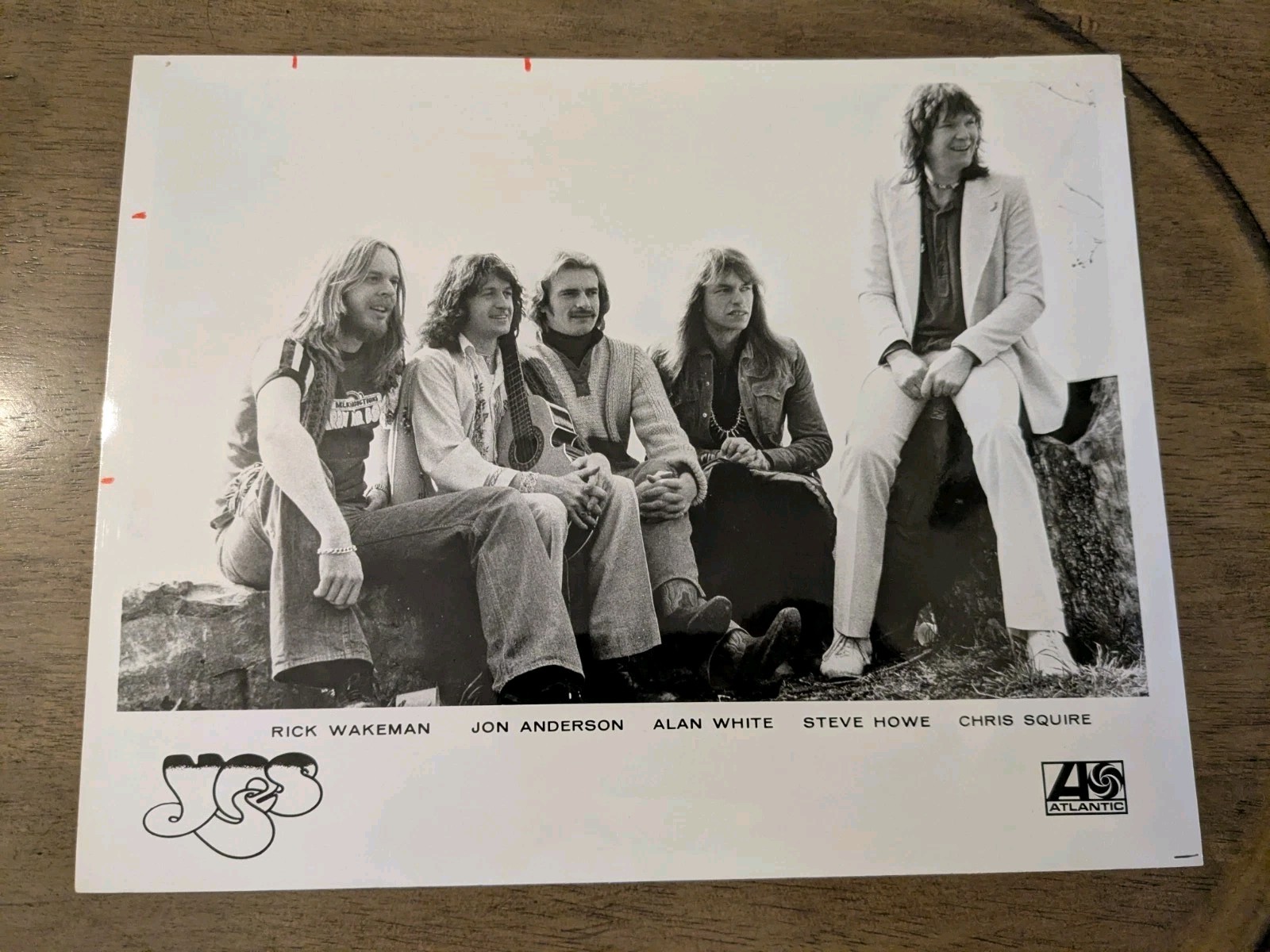 Yes Rare 1977 Atlantic Records Band Promo Photo W/ Press Info on Back