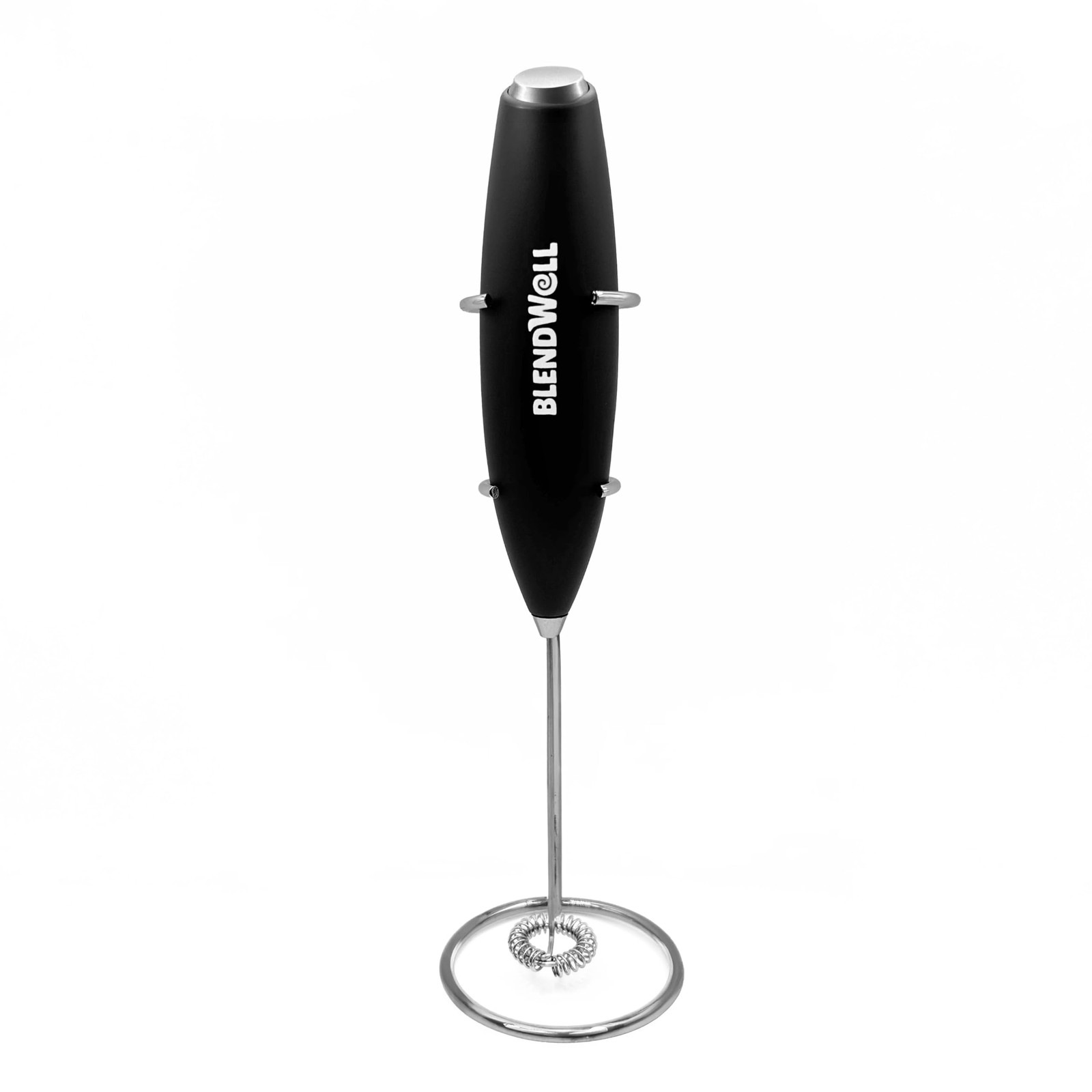 BlendWell Electric Milk Frother for Matcha and Coffee, Handheld Battery Black