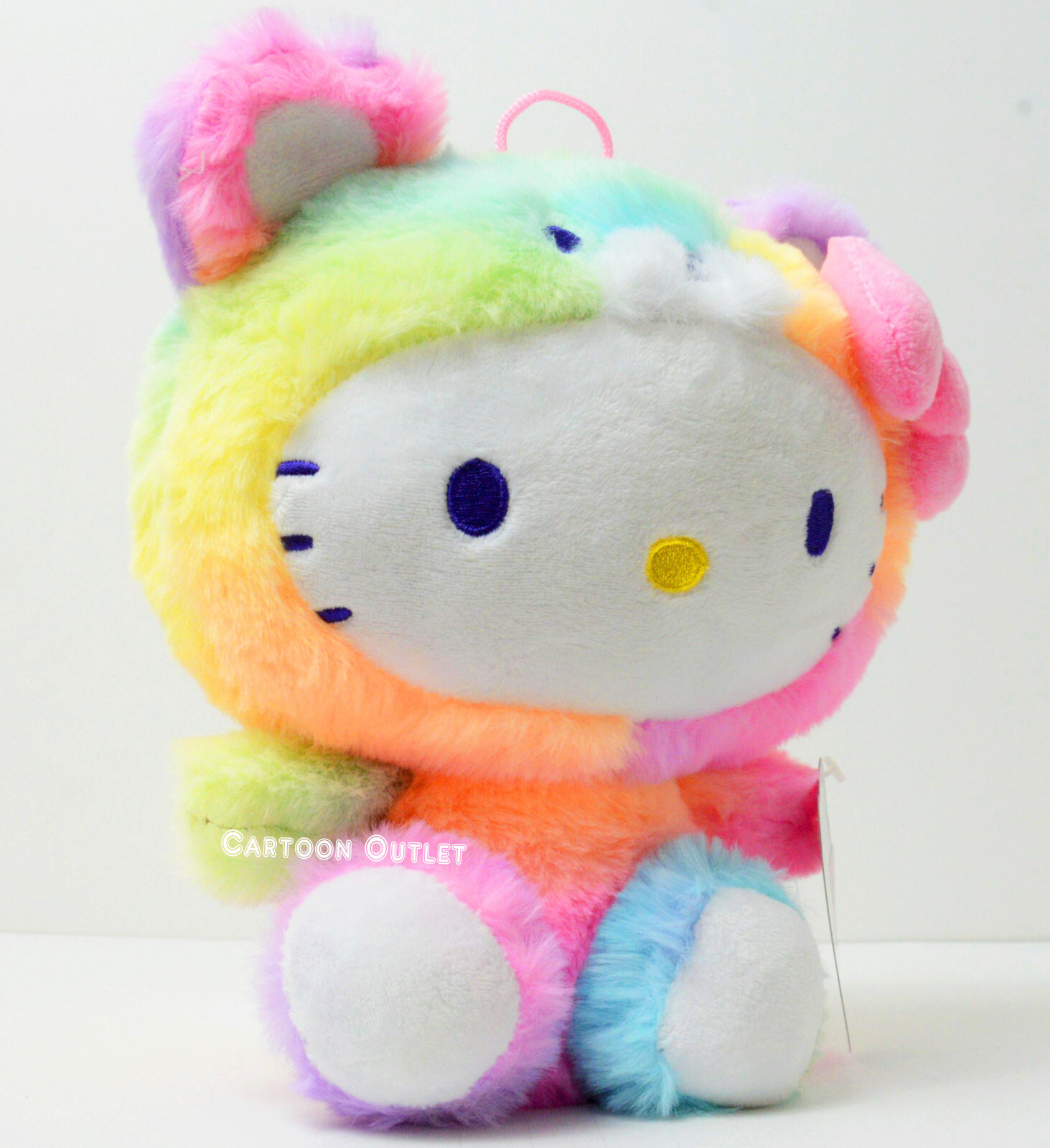 Sanrio Hello Kitty Plush Teddy Bear Rainbow Costume Figure Stuffed Girls Doll 7″
