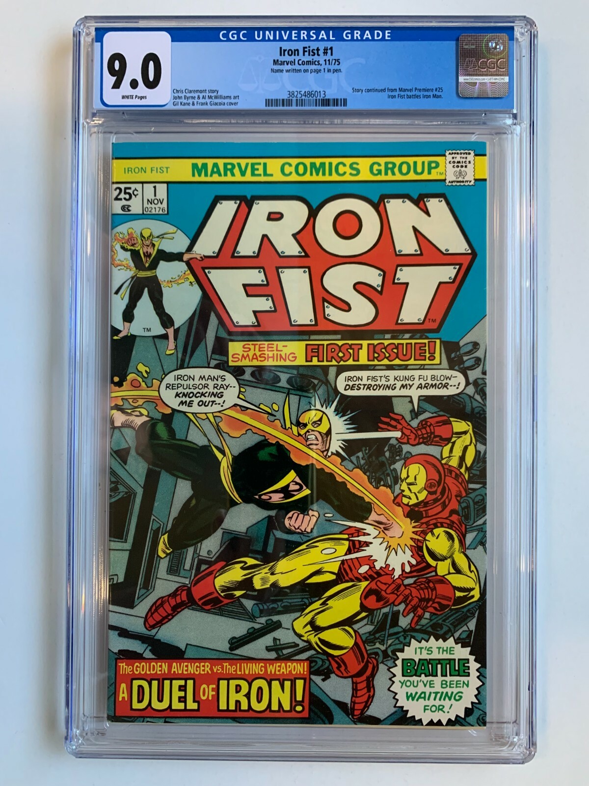 IRON FIST #1, Marvel Comics, CGC 9.0, Gil Kane & Frank Giacoia cover