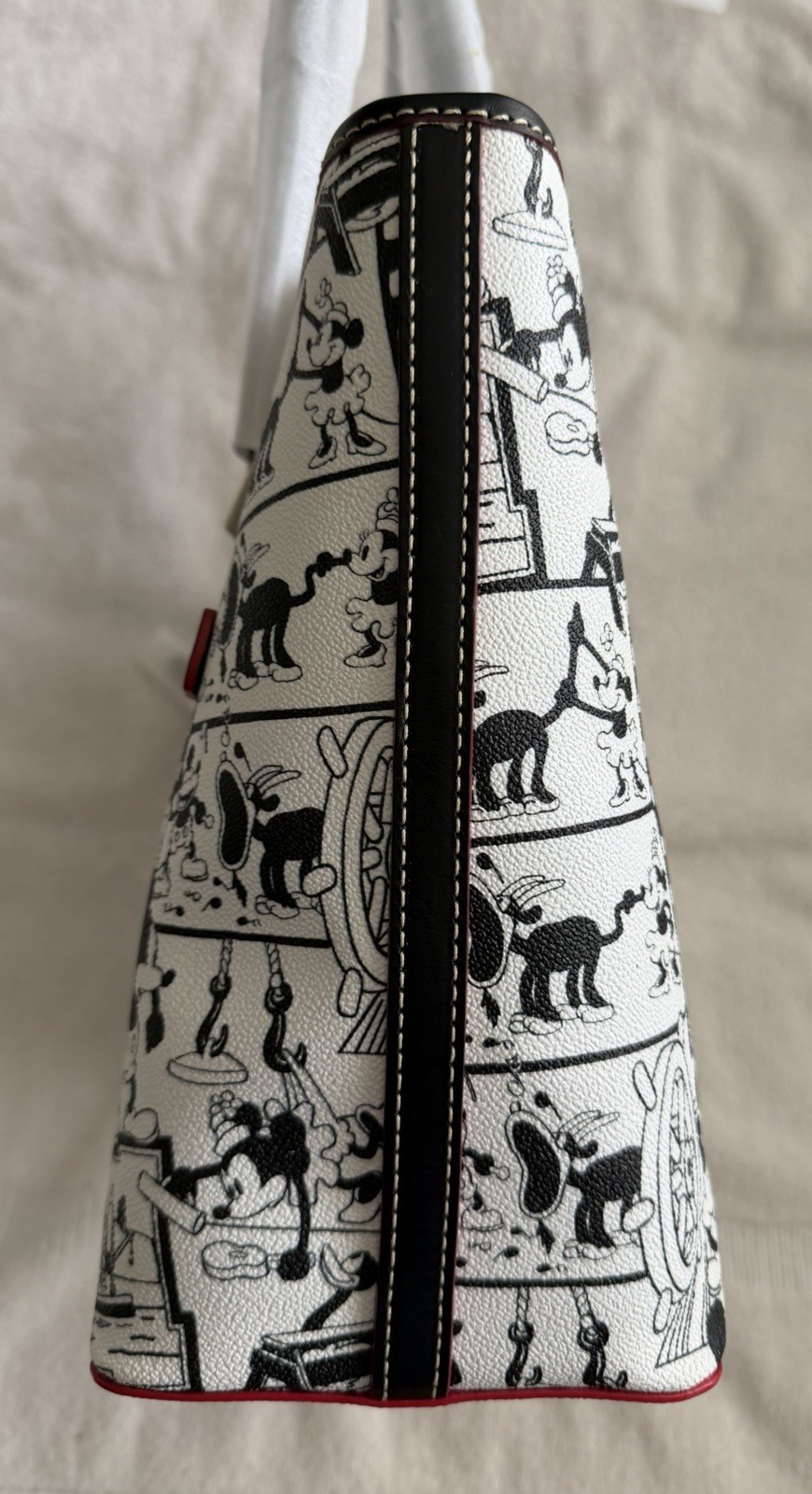 Disney Dooney & Bourke Mickey Mouse Steamboat Willie Tote Bag Black & White- NWT