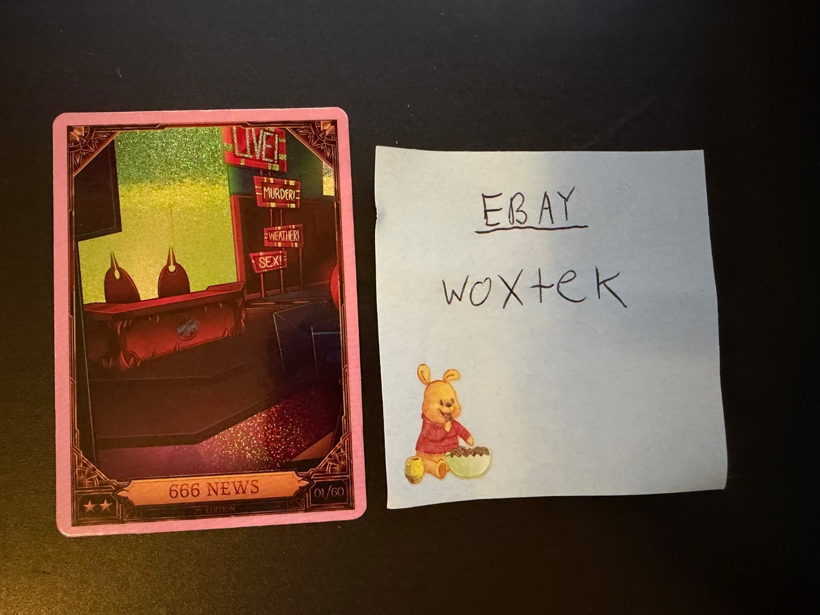 Hazbin Hotel Season 2 Pink Foil Holo Trading Cards – 01/60 – 666 NEWS