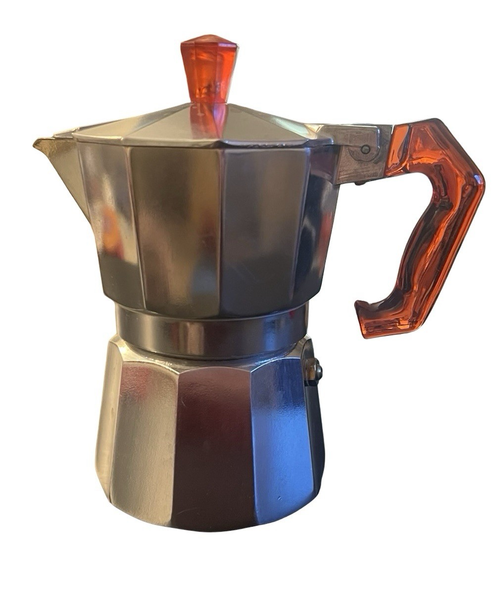 Vtg Italexpress Pezzetti 3 Tazze Cup Stove Top Espresso/Coffee Maker 6.5″ Italy