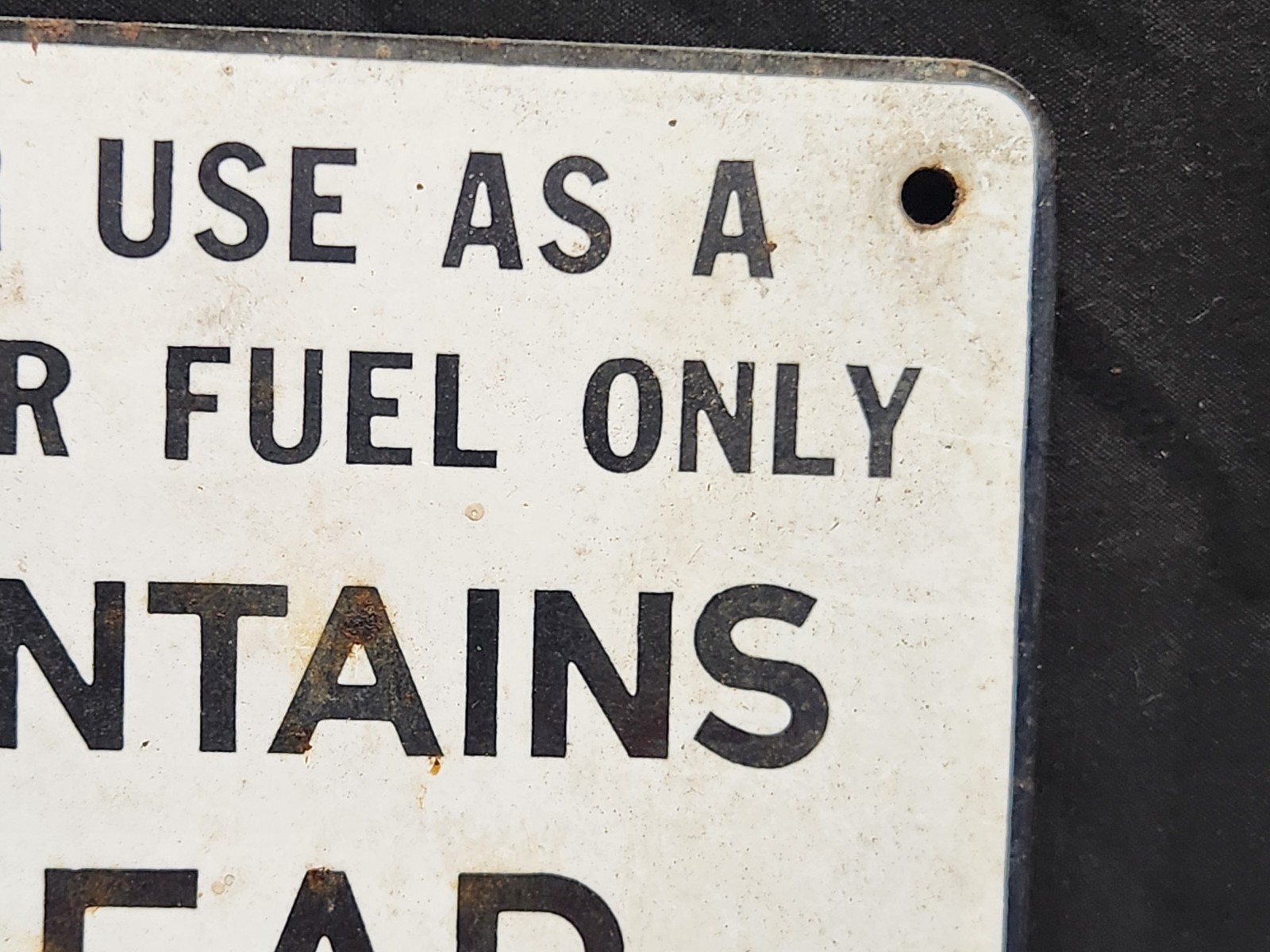 For Use As A Motor Fuel Only Contains Lead Original Sign Gas Pump Sign