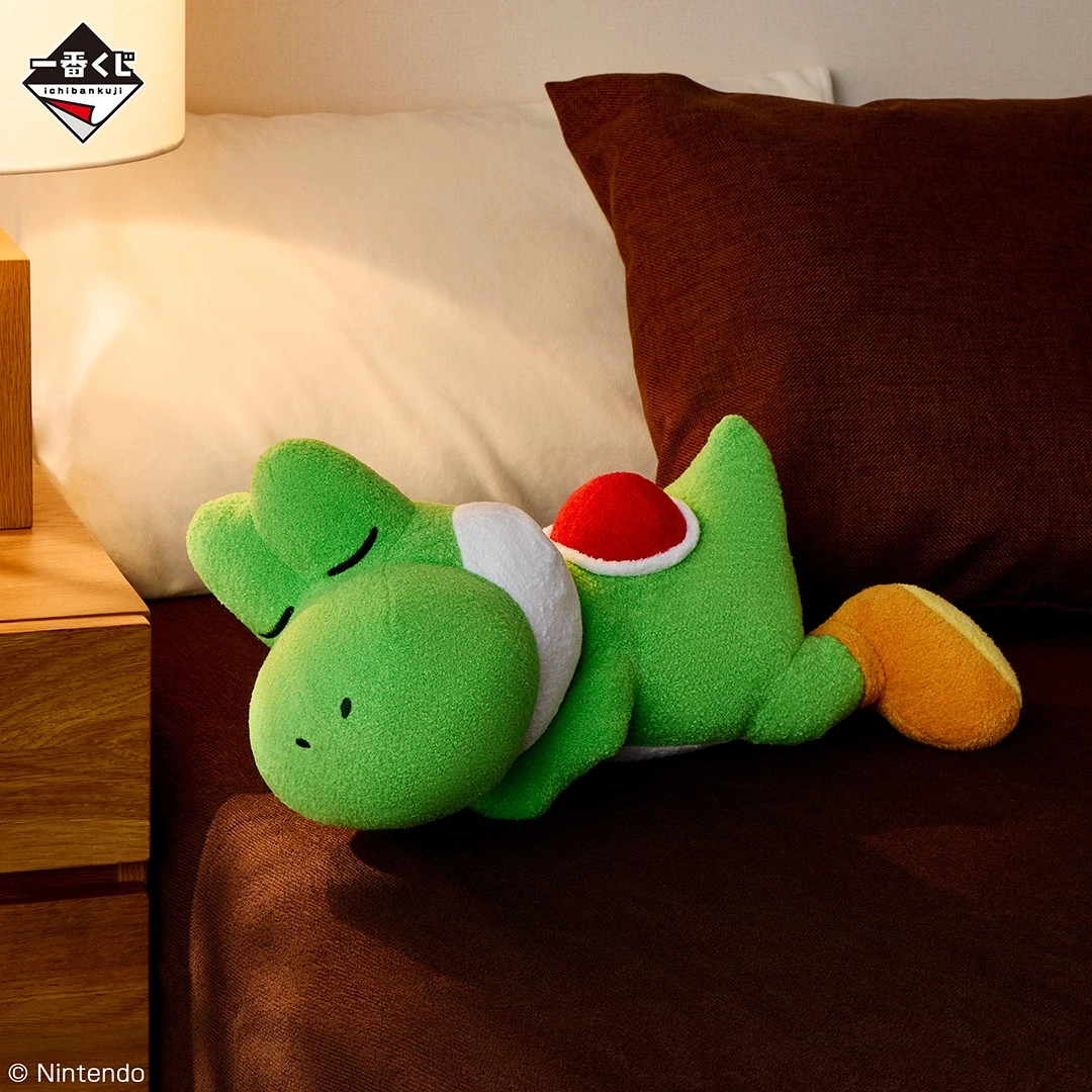 Yoshi Super Mario Ichiban Kuji Plush Doll Last One Award Sleeping 35cm Japan New