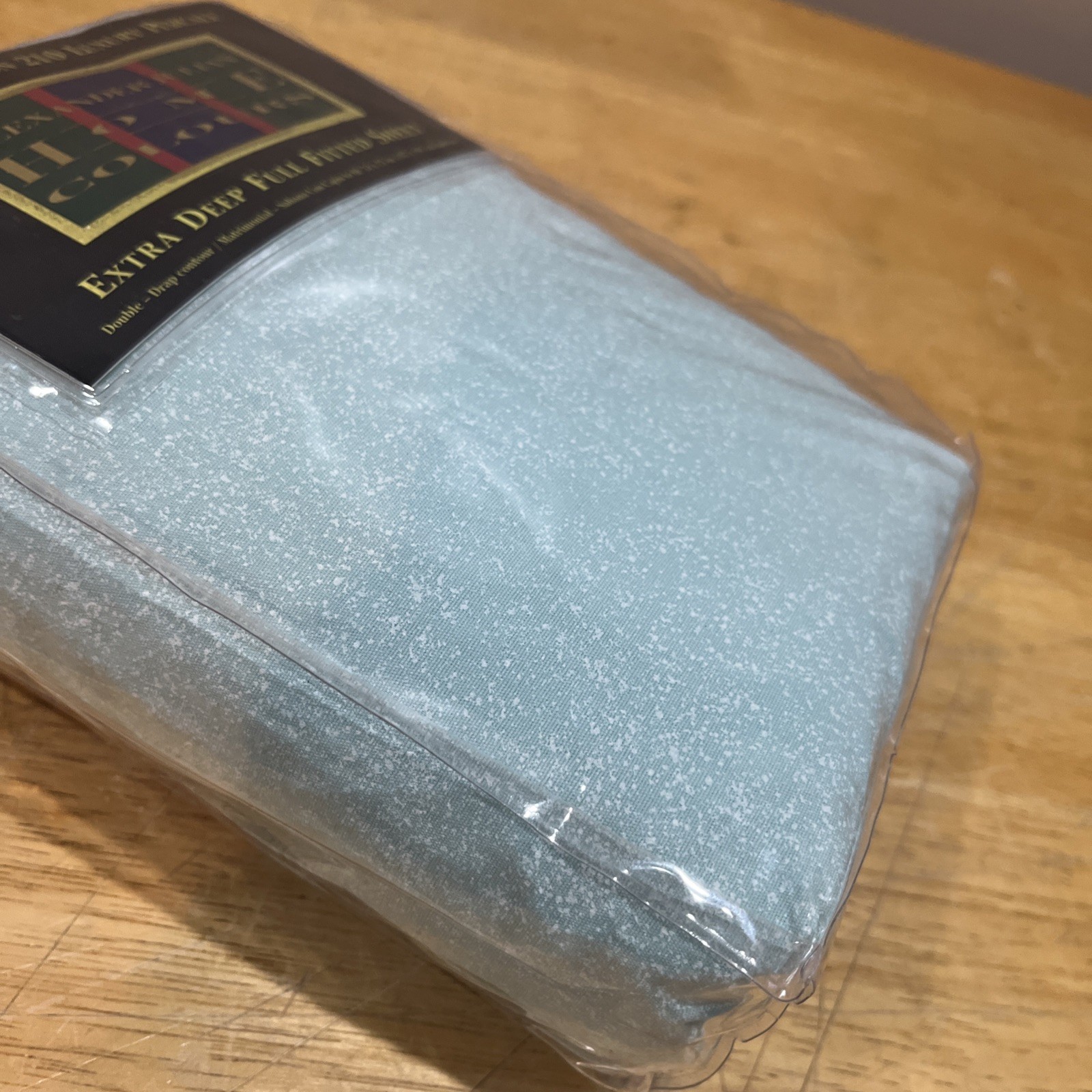 Vtg Dan River Extra Deep Full Fitted Sheet Turquoise Seafoam Percale A. Julian