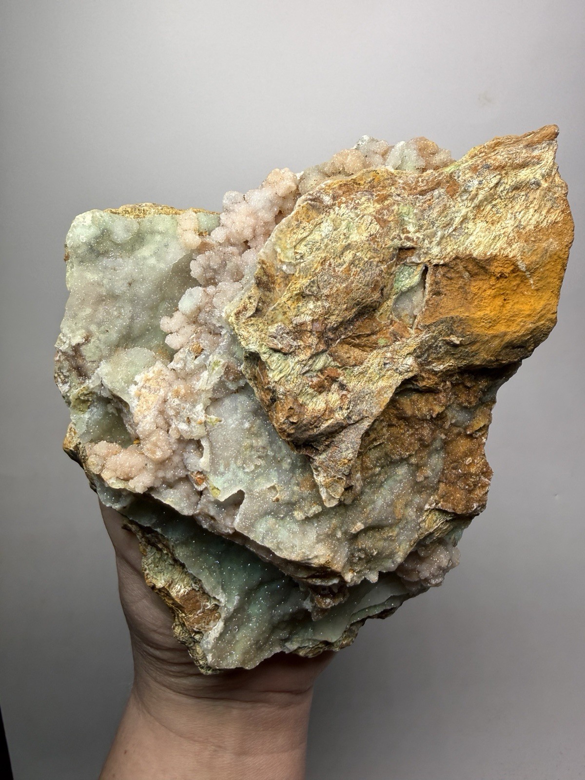 7” Druzy Mint Green Smithsonite Cluster — Indonesia