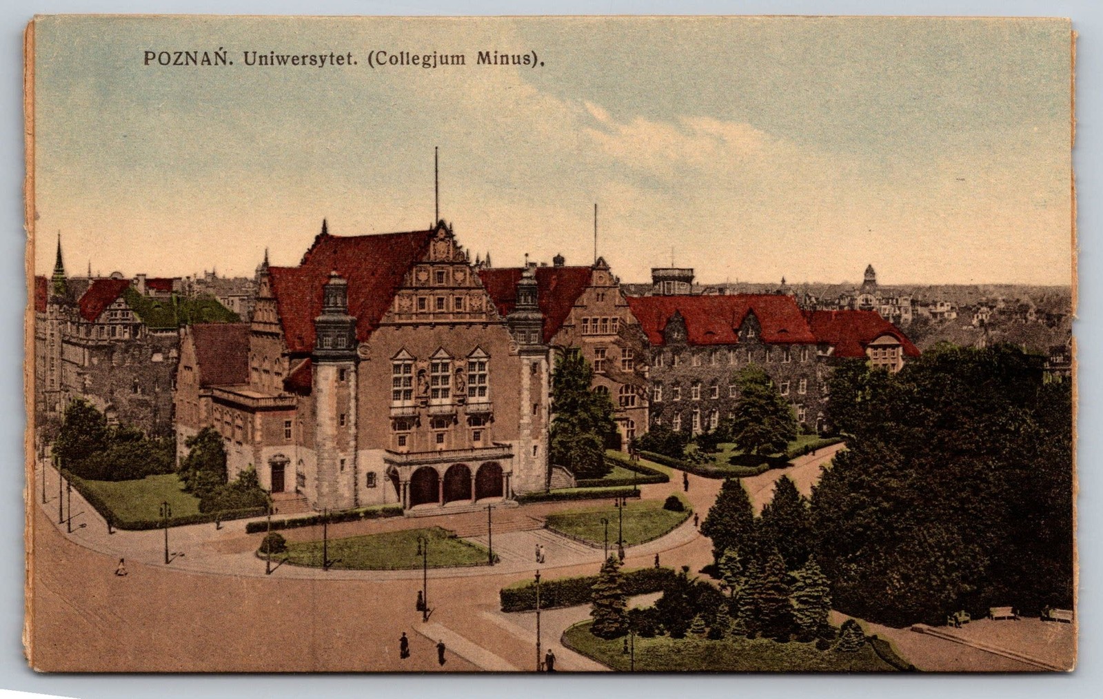 Collegium Minus Poznań Poland Vintage Postcard University Kraków Inter-War