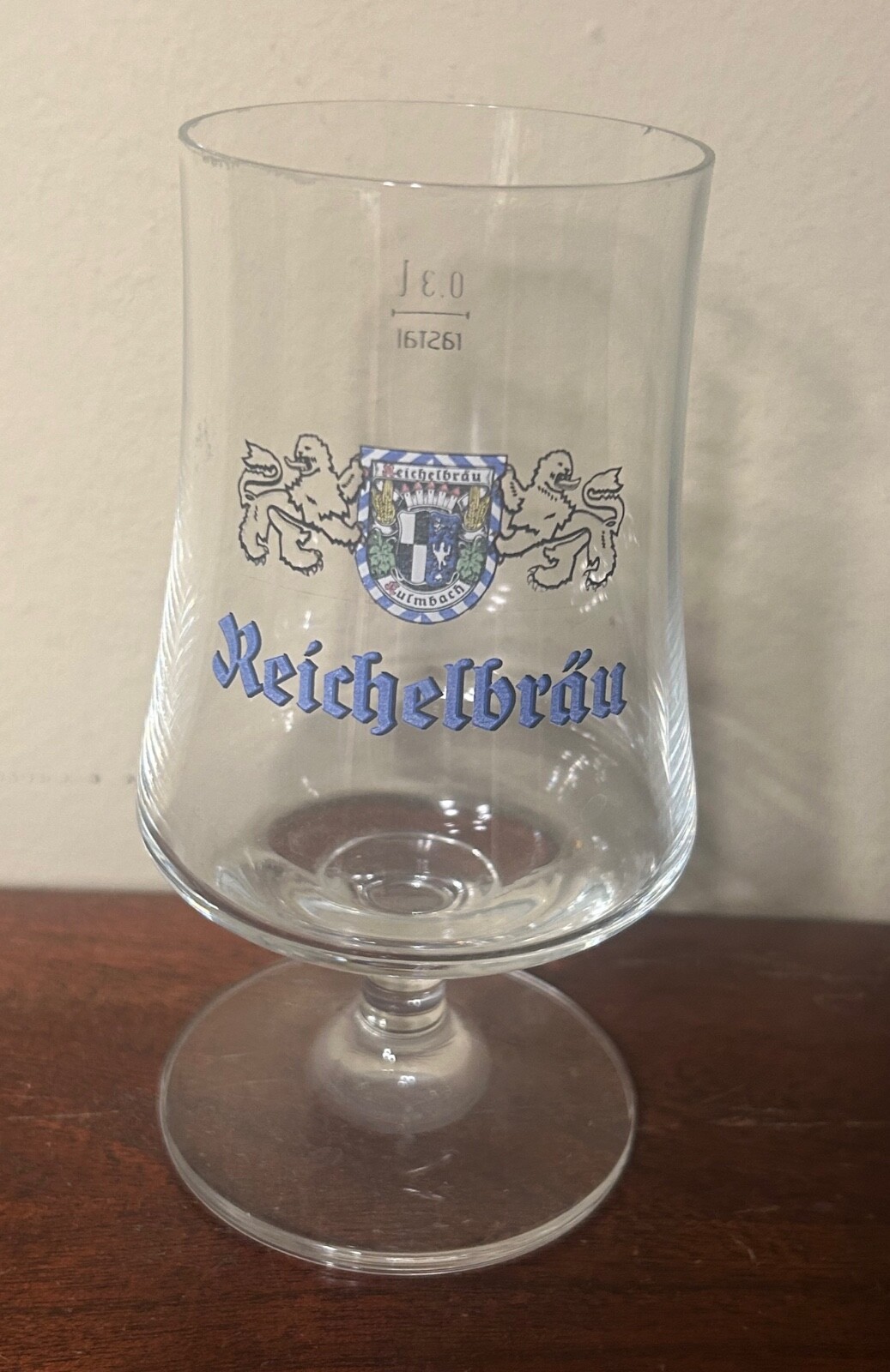 Vintage Reichelbrau Unique Beer Glass Flute Shaped w. Stem 0.4L Made in Germany