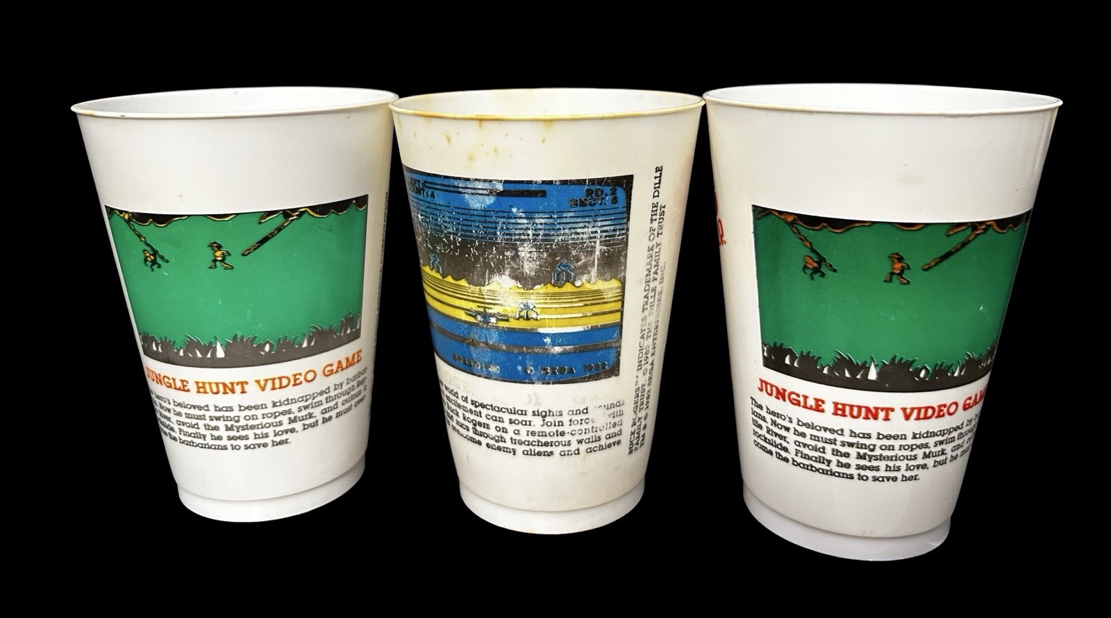 Lot Of 6 VTG Video Game 7-11 Slurpee Plastic Cups 1983 Arcade Games 7eleven READ