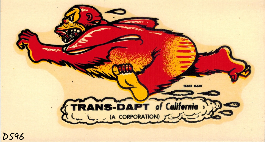 Trans-Dapt of California vintage 1960’s water slide decal ~NOS~ 4 ½” x 2 ½”