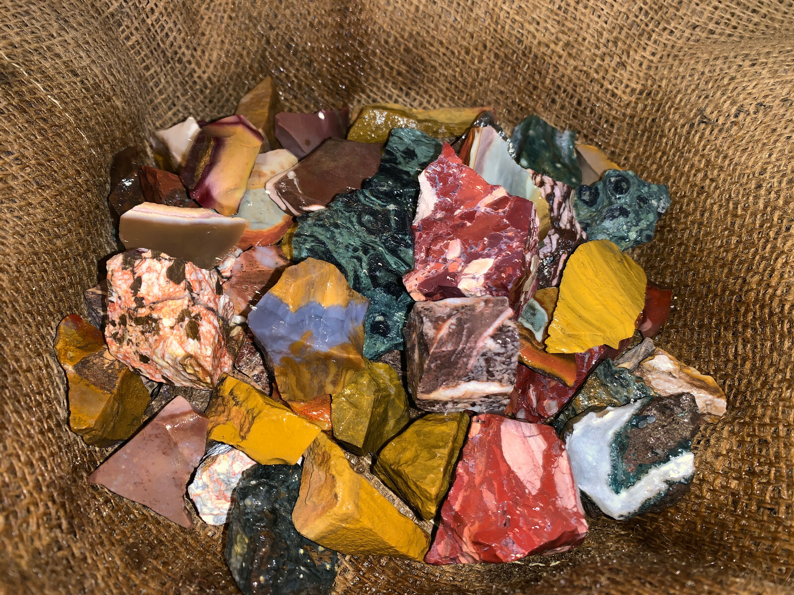 3000 Carat Lots of Mixed Jasper Rough – Plus a FREE Faceted Gemstone