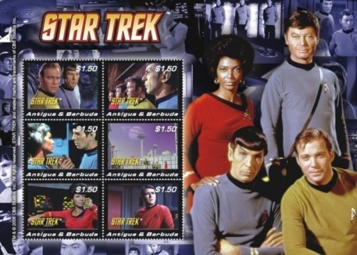 Antigua 2008 – Star Trek – Sheet of 6 stamps – Scott #3021 – MNH