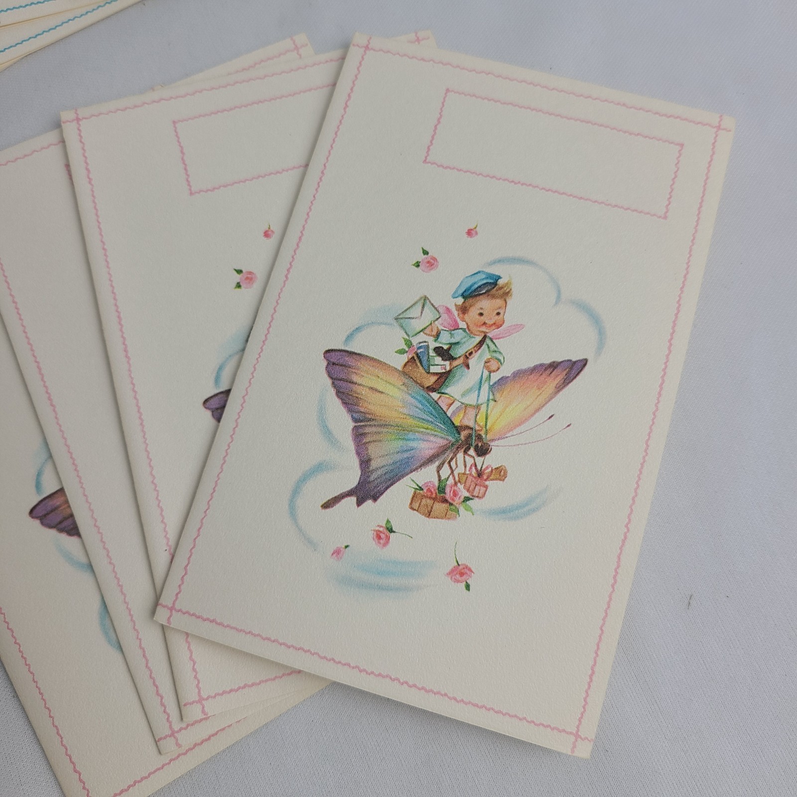Vintage Cherub Choose A Note All Occasions Box Of Greetings 17 Ct. 4 Designs MCM