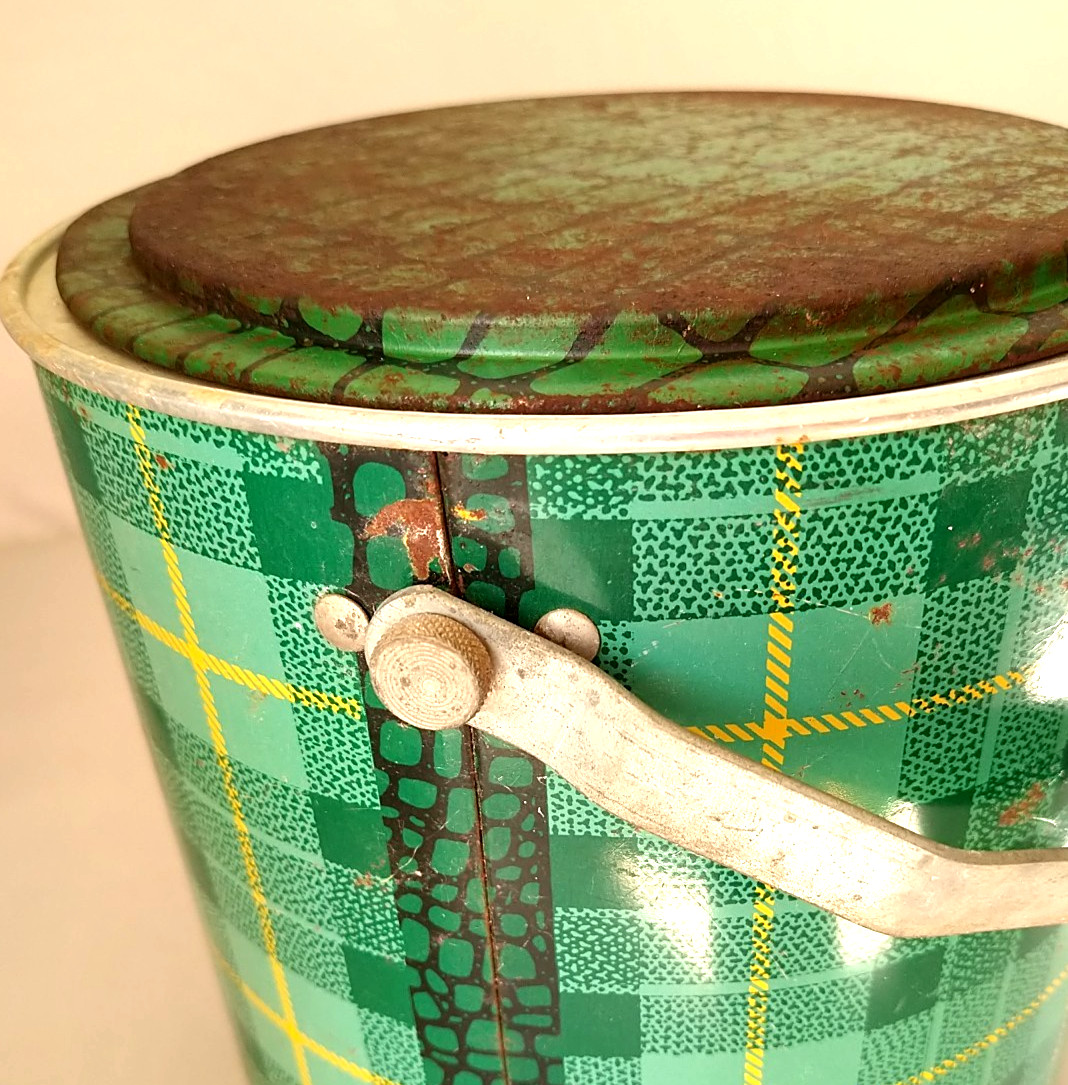 Cape Cod Refrigerall Rexall Drug Vintage 1 Gal Portable Cooler Green Plaid Vtg