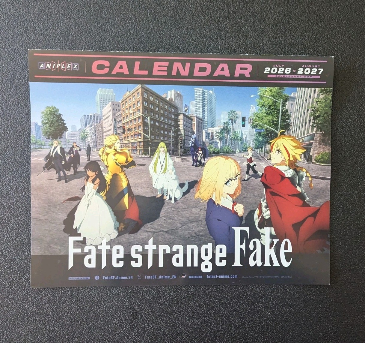 Anime Expo 2026 Aniplex Calendar July 2026 – August 2027 Fate Strange Fake New