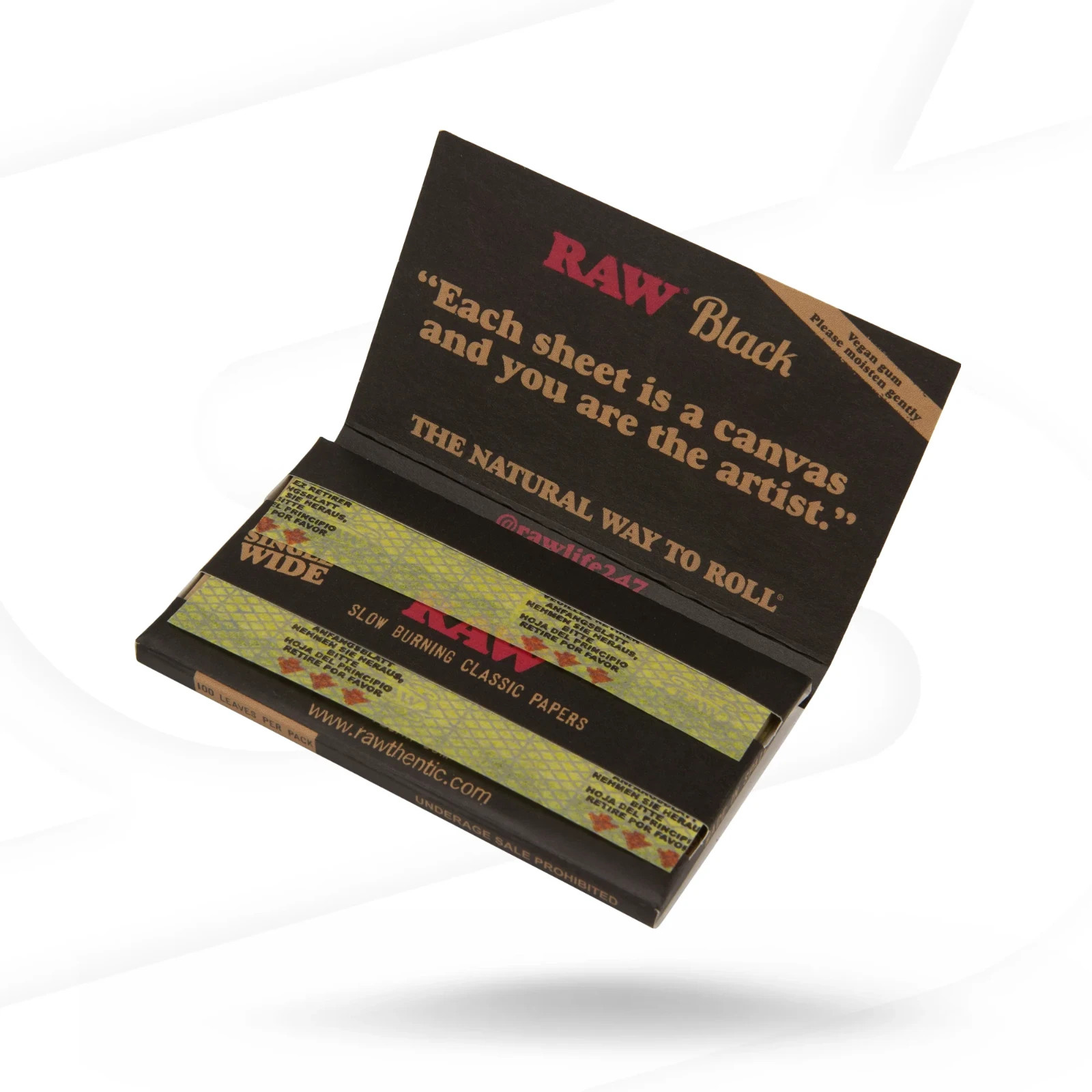 Raw Black Classic DOUBLE PACK Single Wide Rolling Papers 100 LEAVES