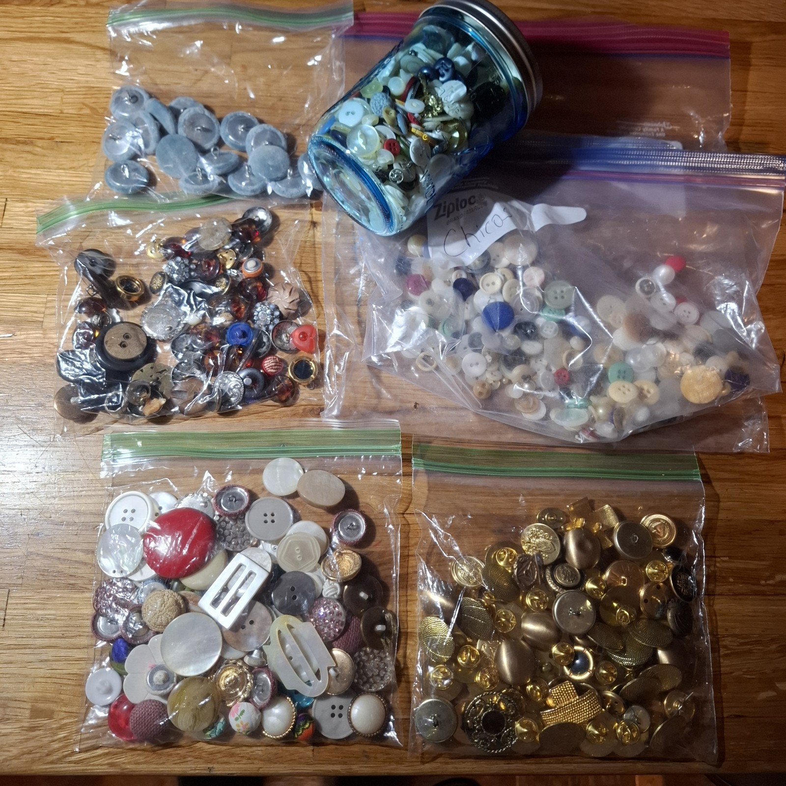 Vintage now Estate Sale Buttons Lot Various Sizes Shapes Colors Types Usable