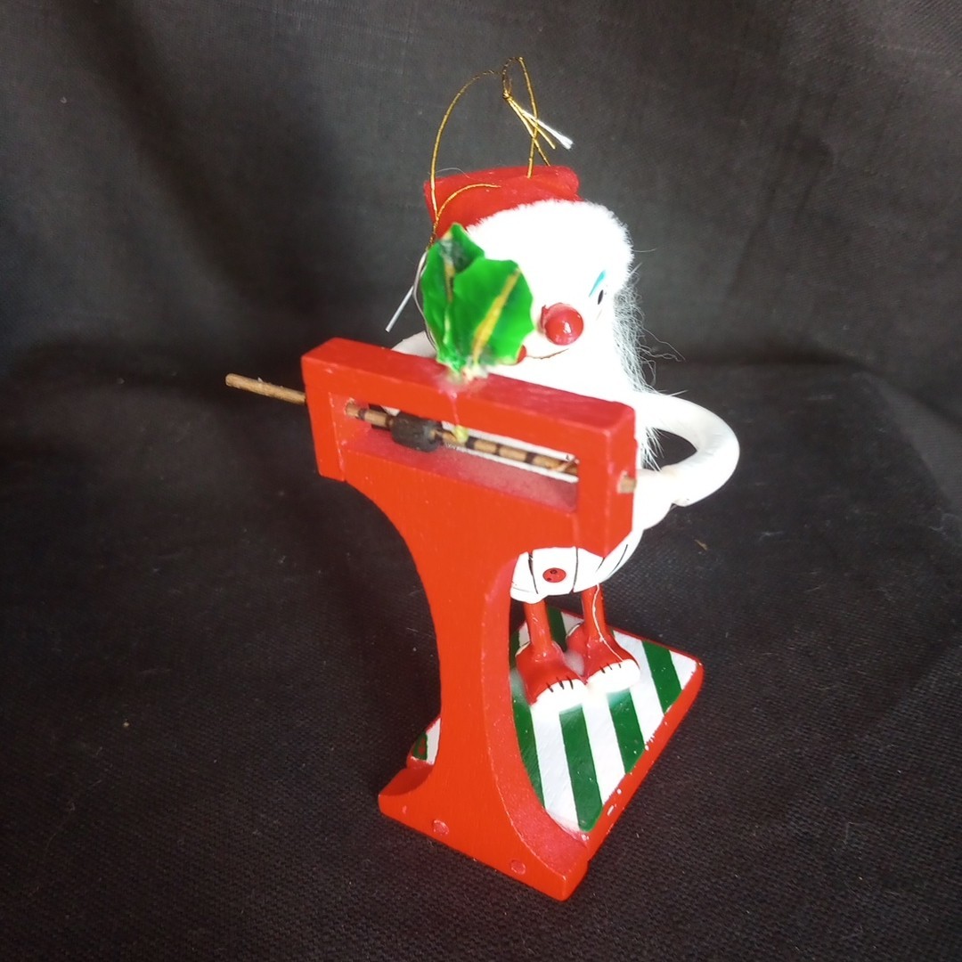 Vtg Kurt Adler 1980s Wood And Santa On A Scale Christmas Ornament Dieting Santa