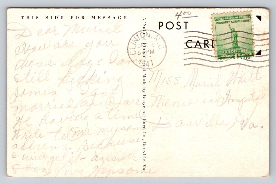 c1940 Sampson County Court House Clinton North Carolina P444A