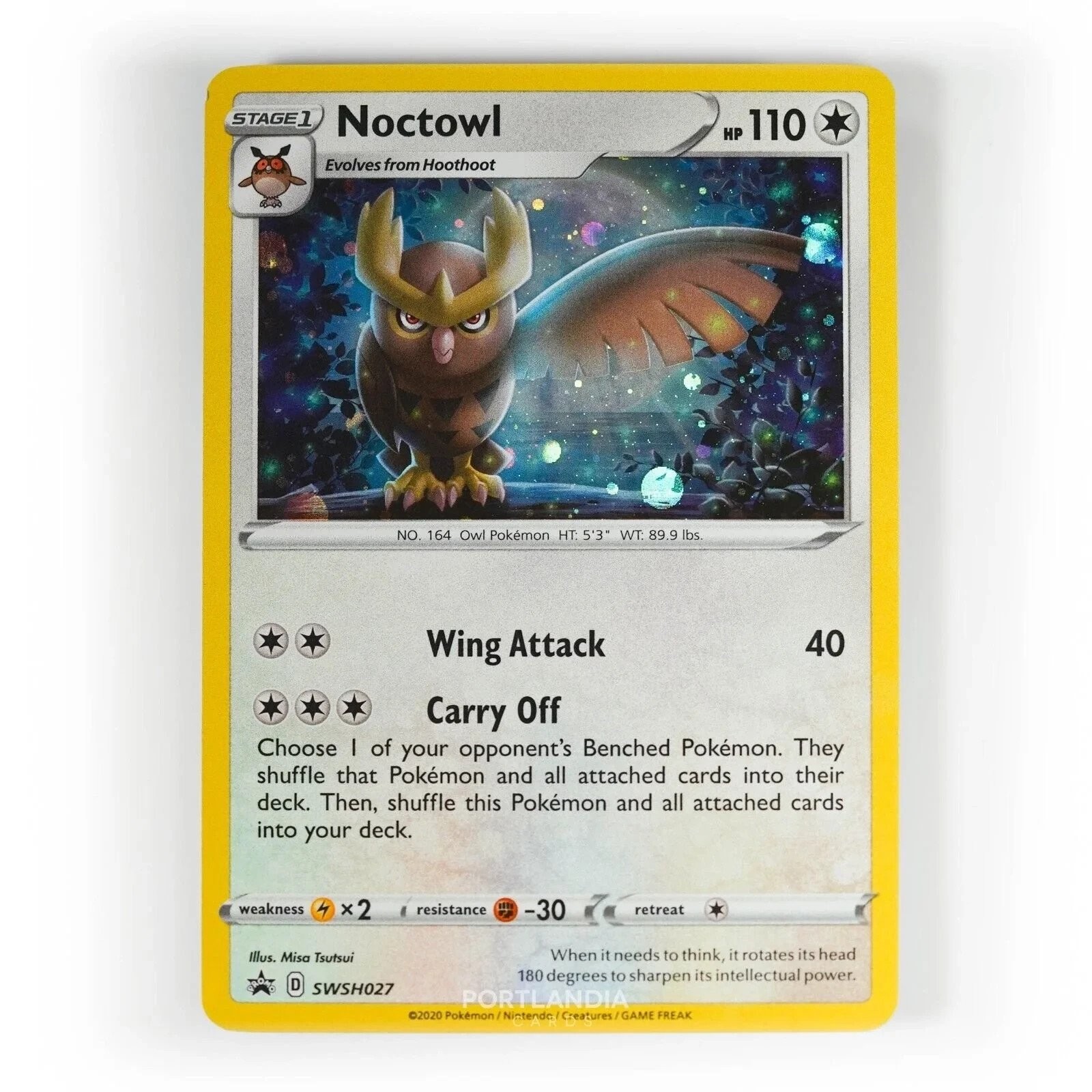 Pokemon – Noctowl Holo – SWSH027 – Black Star Promo Card