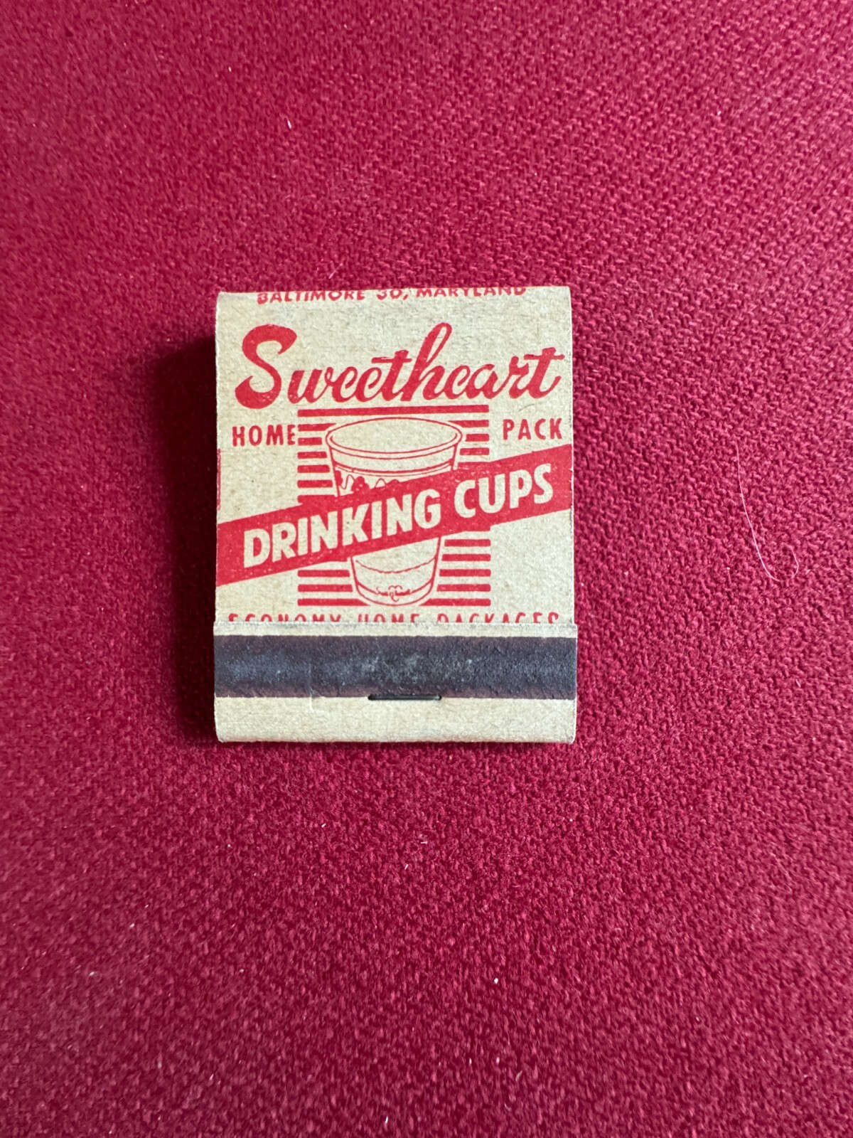 1940’s, Sweetheart Drinking Cup Brand, “Un-Used” Matchbook (Scarce / Vintage)