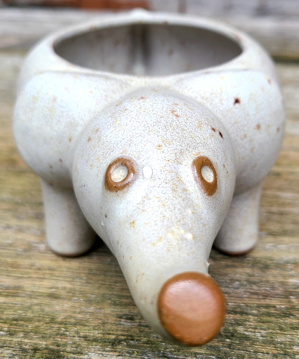 David Stewart Vintage Stoneware Elephant Figural Planter 70’s